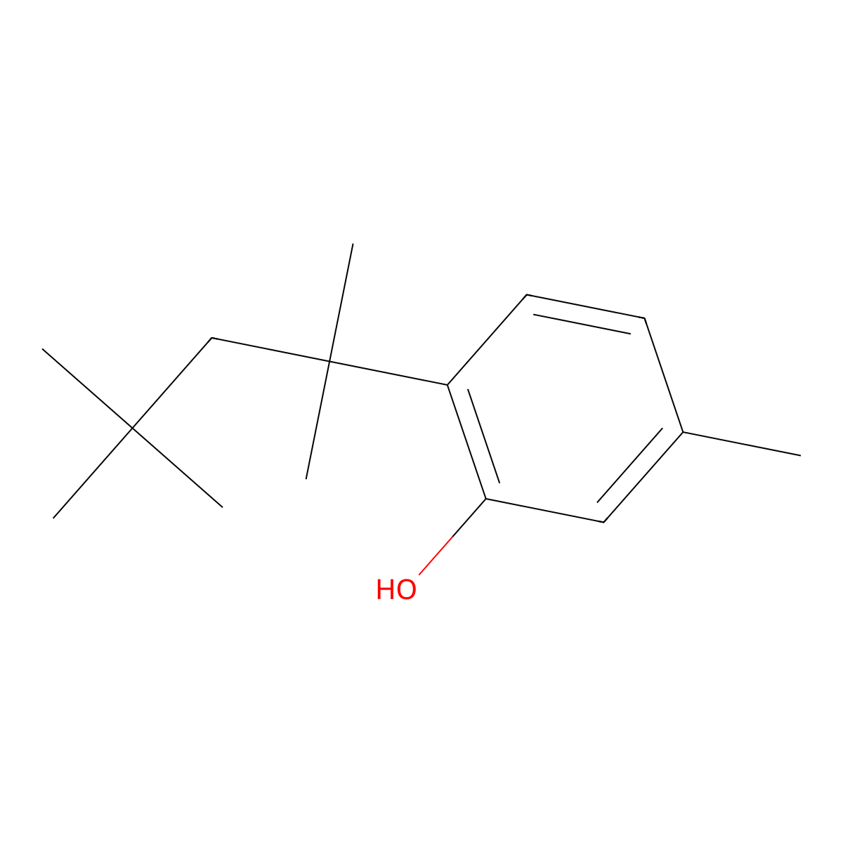 Phenol, 5-methyl-2-(1,1,3,3-tetramethylbutyl)- molecular structure, CAS 31014-82-1
