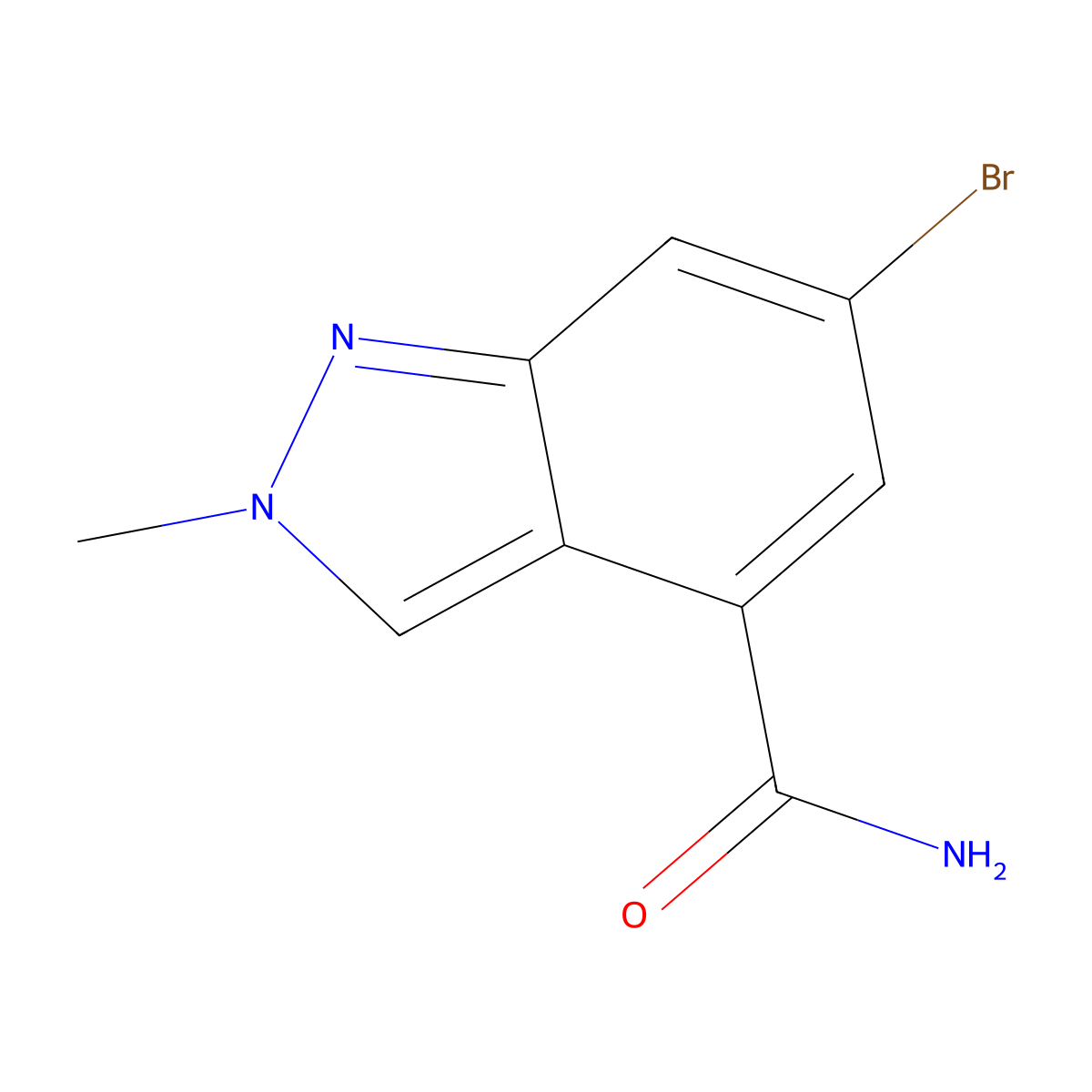 6-Bromo-2-methyl-2H-indazole-4-carboxamide molecular structure, CAS 3101523-52-5