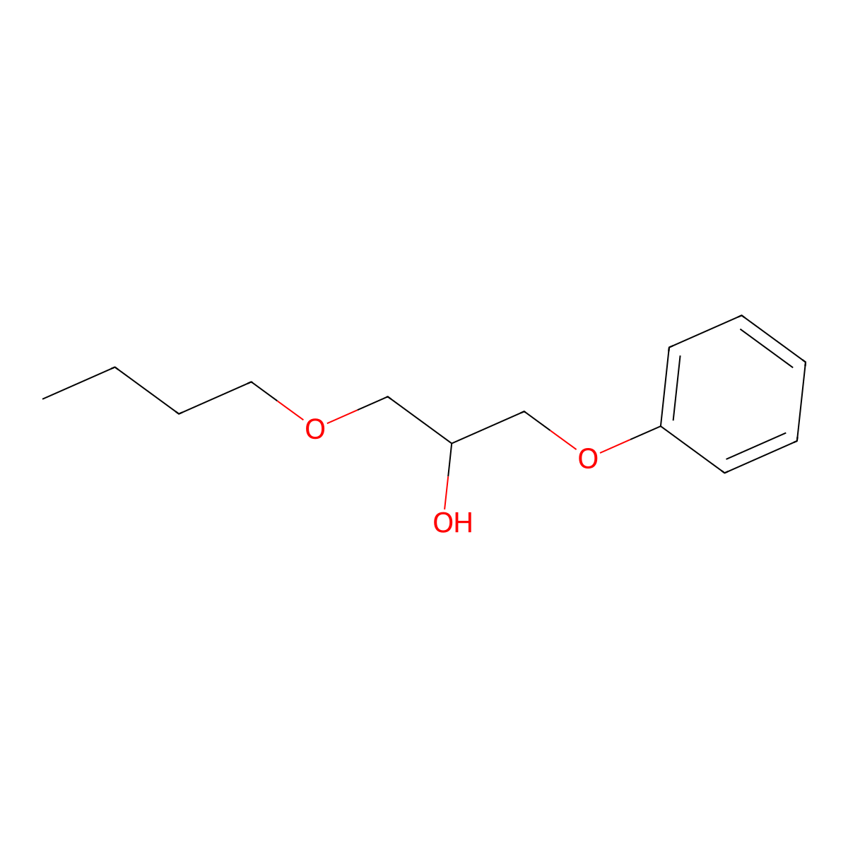 1-Butoxy-3-phenoxy-2-propanol molecular structure, CAS 3102-00-9
