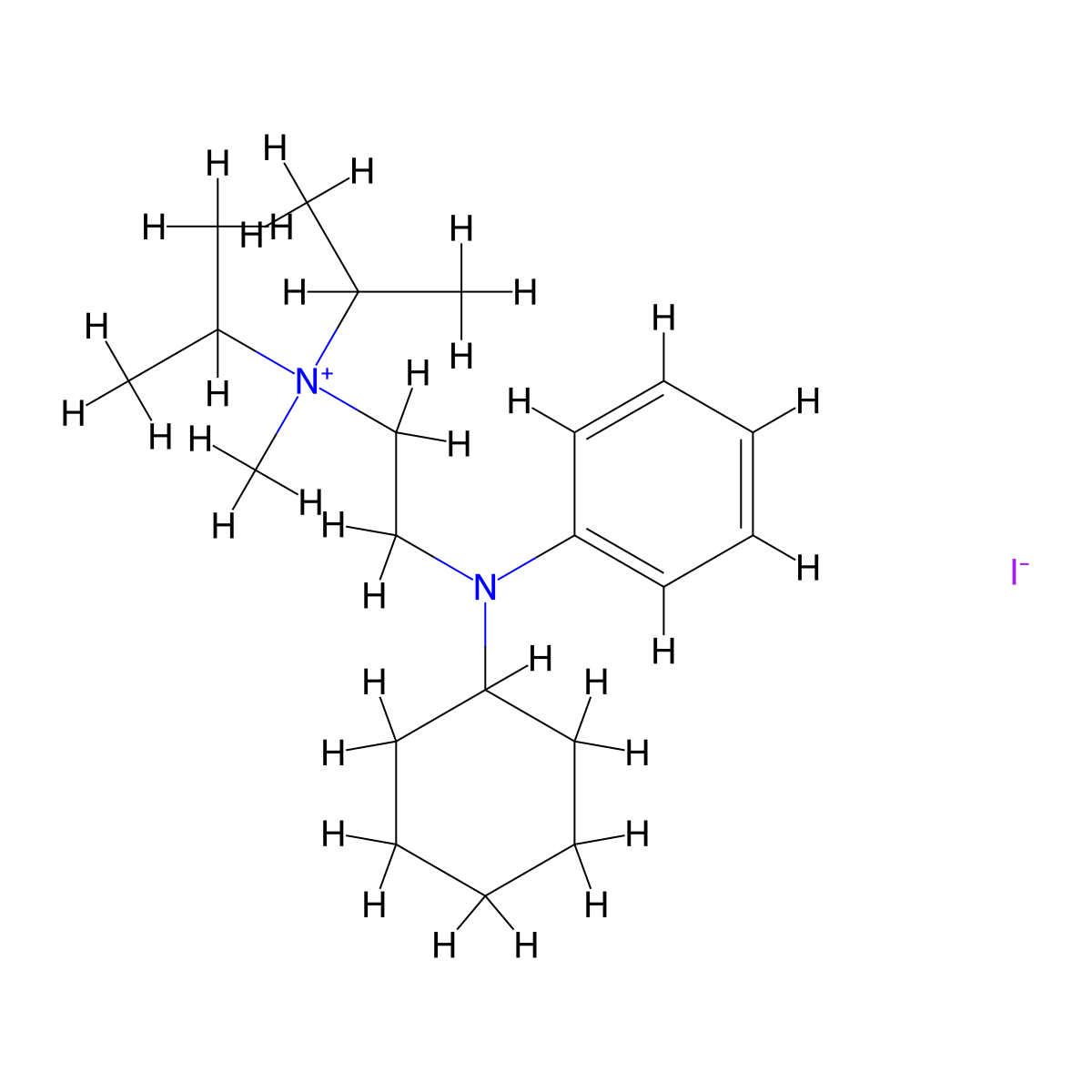Ammonium, (2-(N-cyclohexylanilino)ethyl)diisopropylmethyl-, iodide molecular structure, CAS 3102-15-6