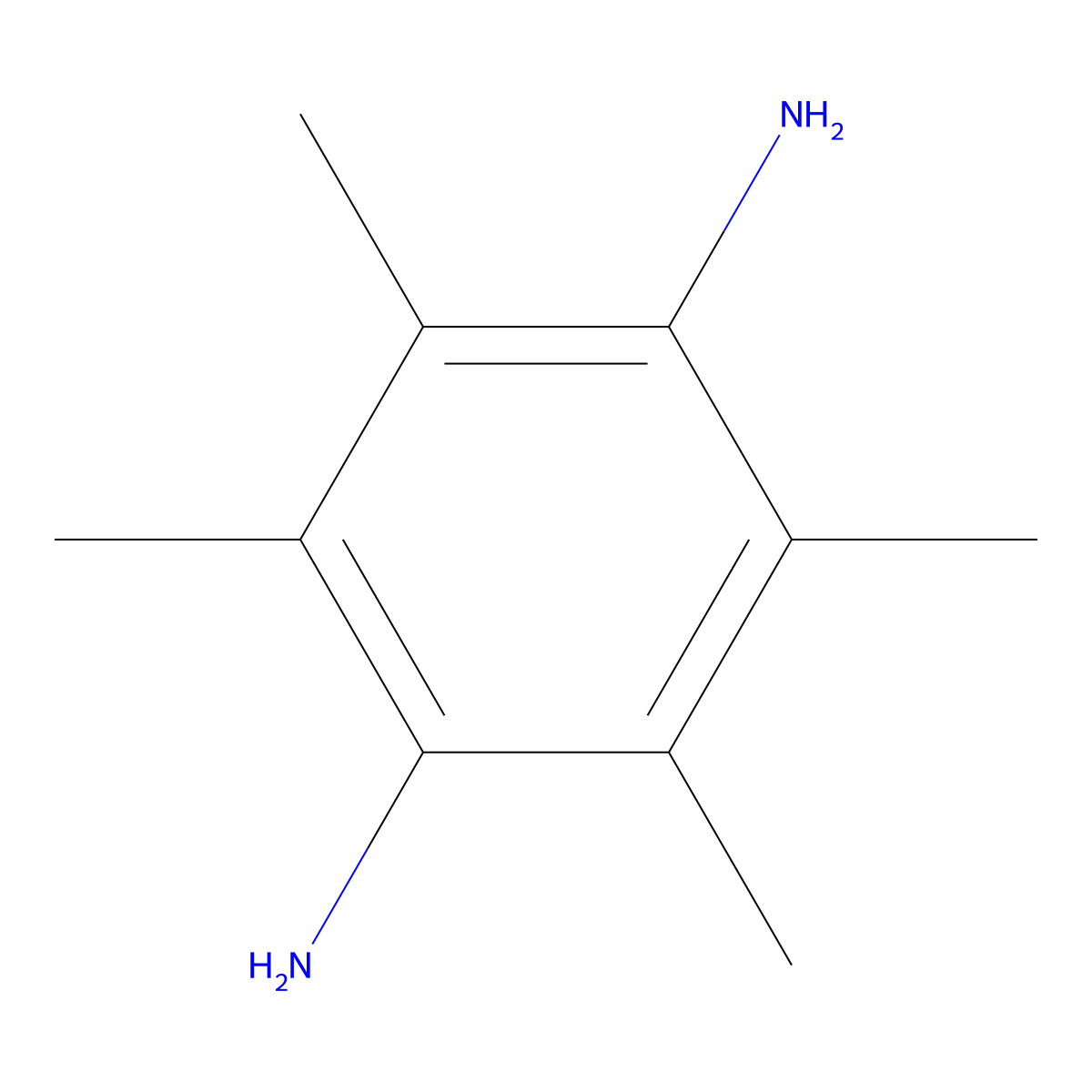 2,3,5,6-Tetramethyl-1,4-phenylenediamine molecular structure, CAS 3102-87-2