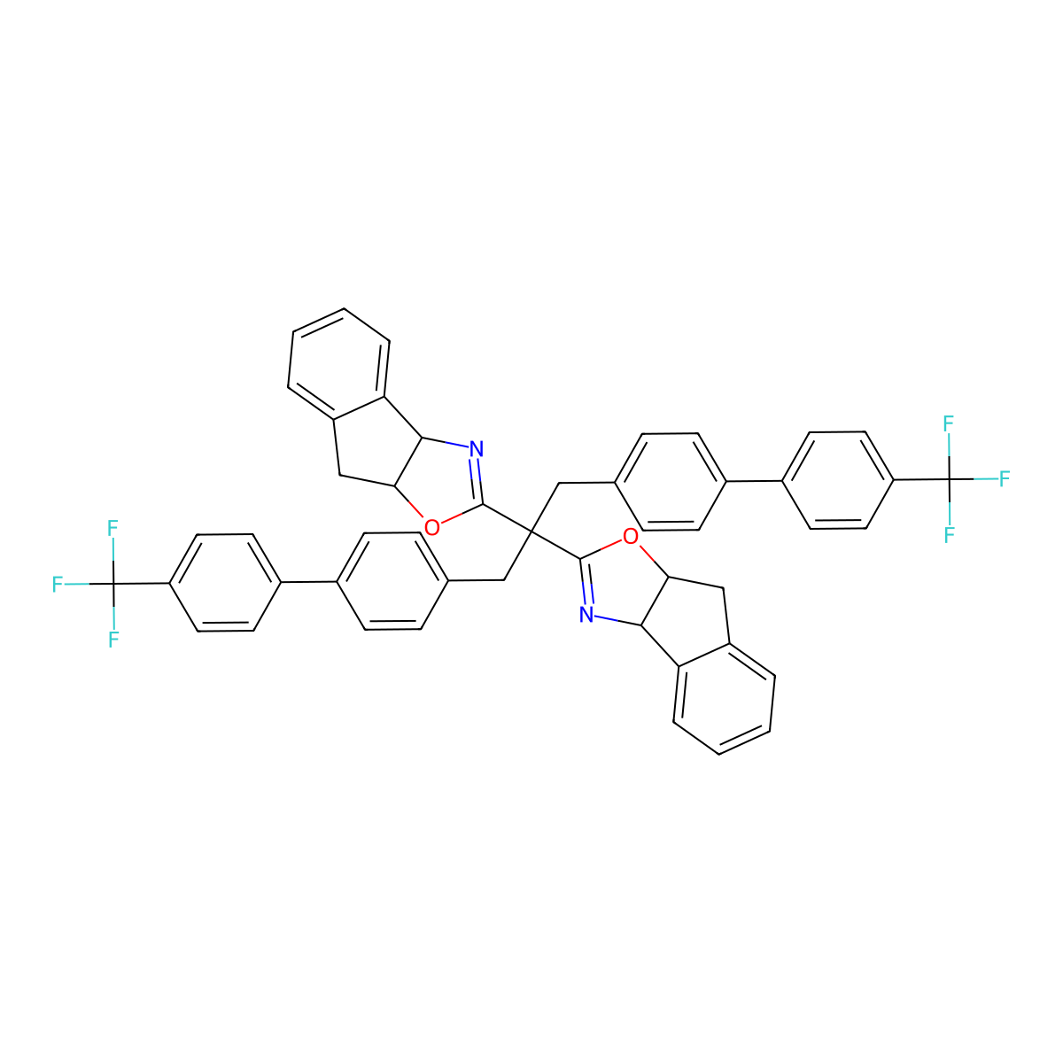 (3AS,3A'S,8AR,8A'R)-2,2'-(1,3-Bis(4'-(trifluoromethyl)-[1,1'-biphenyl]-4-YL)propane-2,2-diyl)bis(3A,8A-dihydro-8H-indeno[1,2-D]oxazole) molecular structure, CAS 3102042-45-2