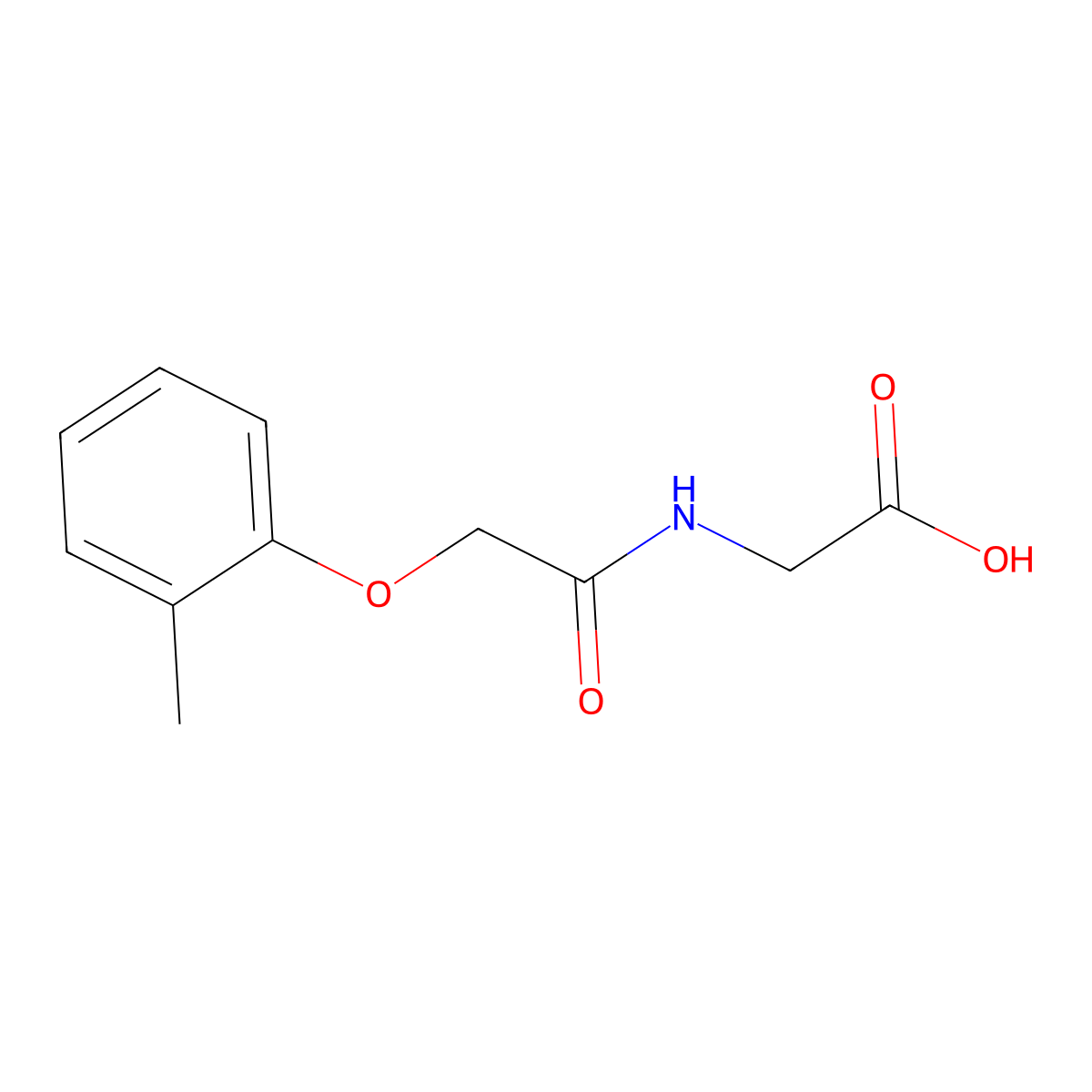 {[(2-Methylphenoxy)acetyl]amino}acetic acid molecular structure, CAS 31028-60-1