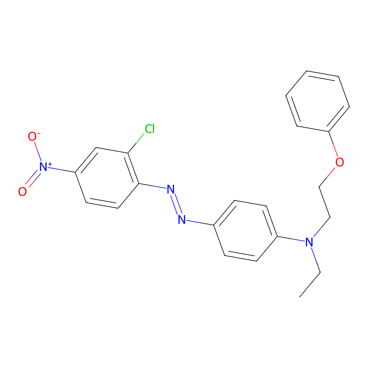 Benzenamine, 4-[(2-chloro-4-nitrophenyl)azo]-N-ethyl-N-(2-phenoxyethyl)- molecular structure, CAS 31030-27-0