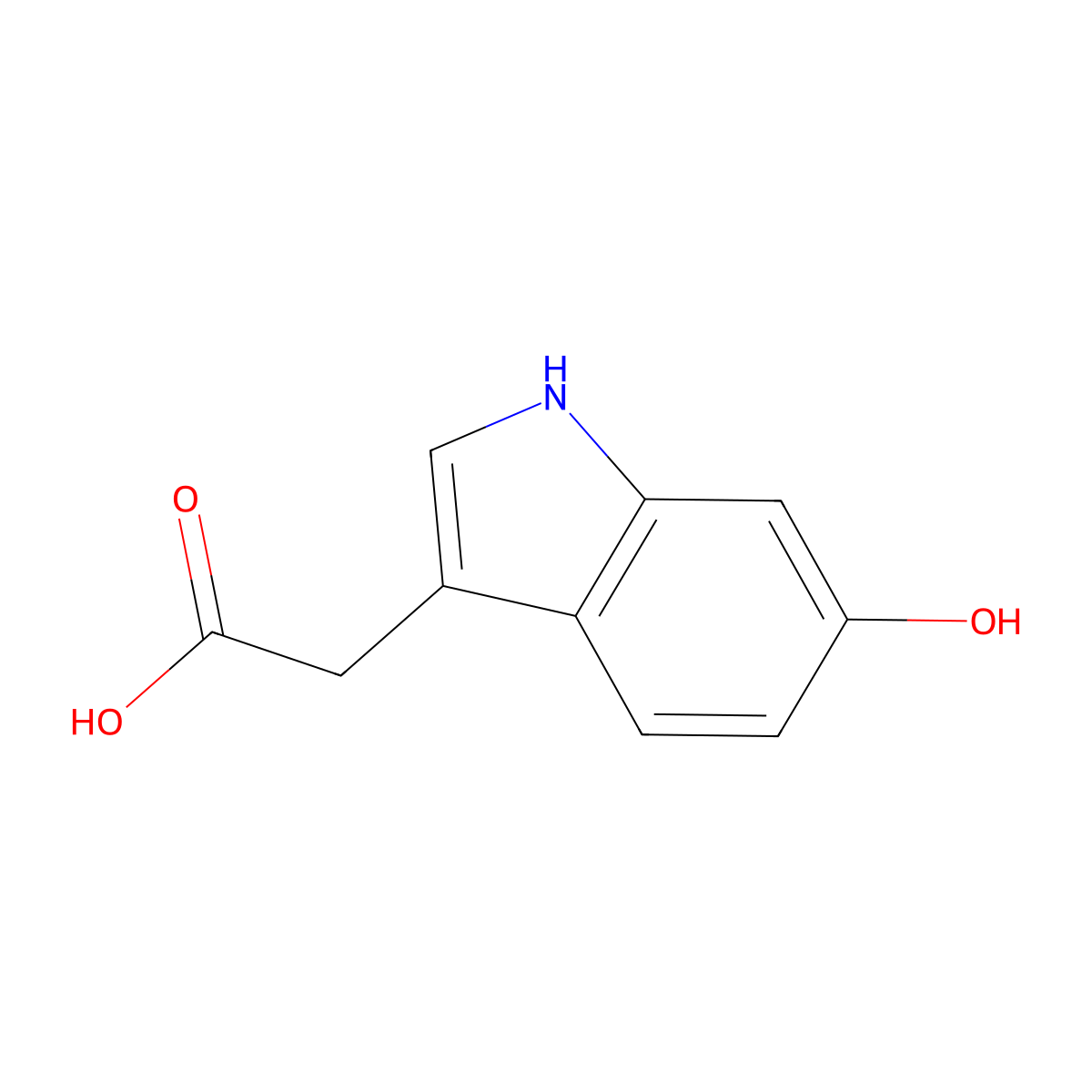 1H-Indole-3-acetic acid, 6-hydroxy- molecular structure, CAS 31031-05-7
