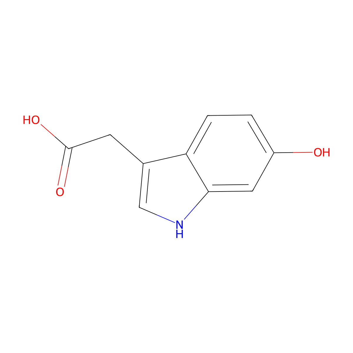 1H-Indole-3-acetic acid, 6-hydroxy- molecular structure, CAS 31031-05-7