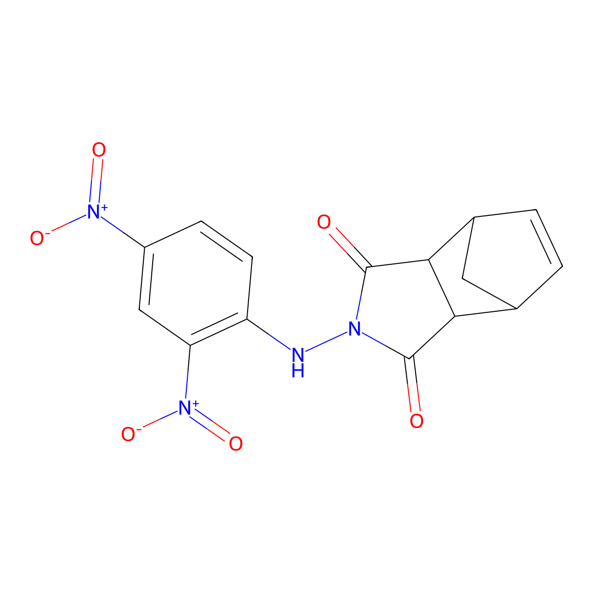 2-((2,4-dinitrophenyl)amino)-3a,4,7,7a-tetrahydro-1H-4,7-methanoisoindole-1,3(2H)-dione molecular structure, CAS 31032-14-1