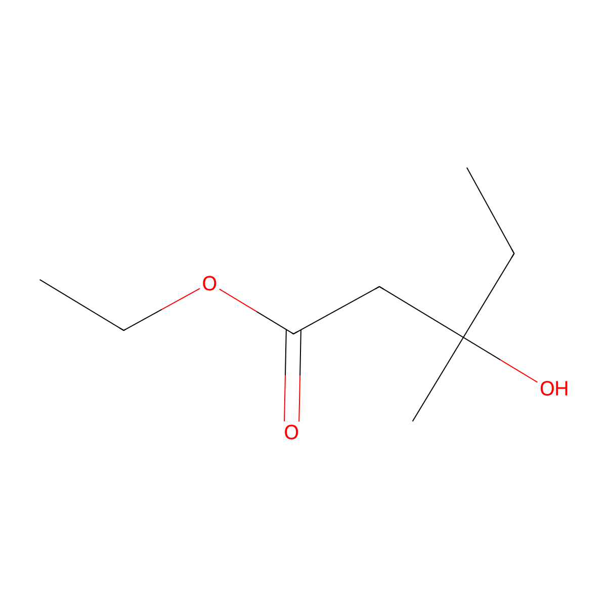 3-Hydroxy-3-methylvaleric acid ethyl ester molecular structure, CAS 31033-23-5