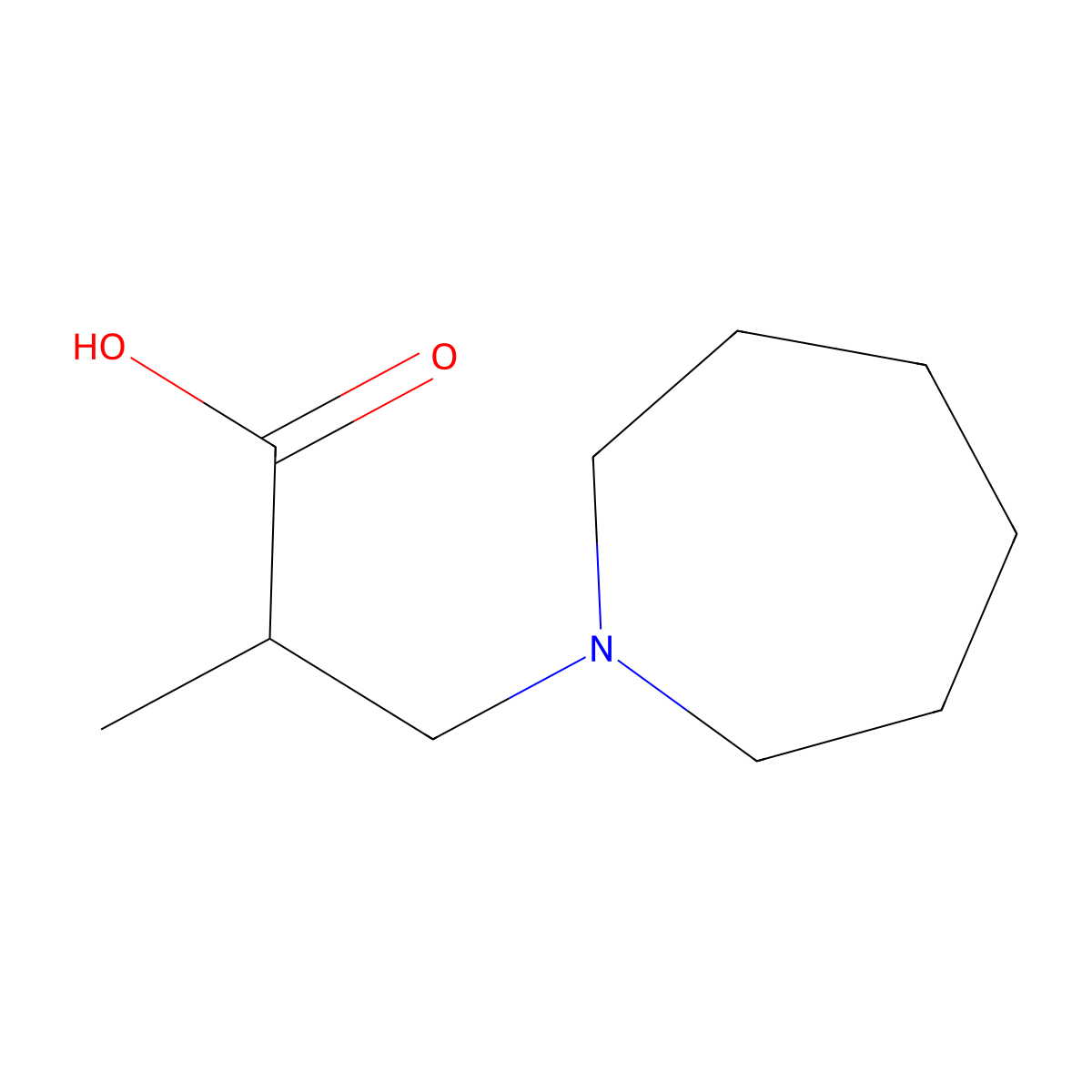 3-Azepan-1-yl-2-methylpropanoic acid molecular structure, CAS 31035-71-9