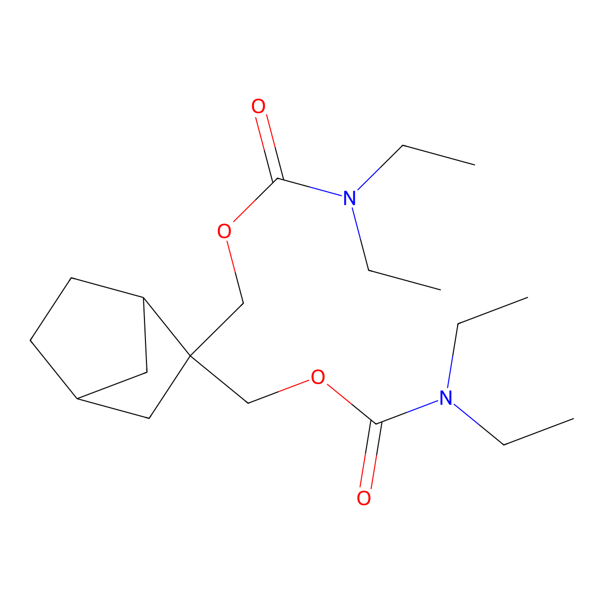 [3-(diethylcarbamoyloxymethyl)-3-bicyclo[2.2.1]heptanyl]methyl N,N-diethylcarbamate molecular structure, CAS 31035-95-7