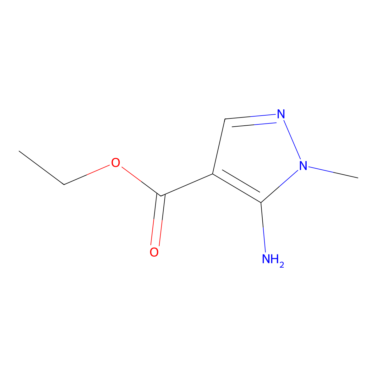 Ethyl 5-amino-1-methyl-1H-pyrazole-4-carboxylate molecular structure, CAS 31037-02-2