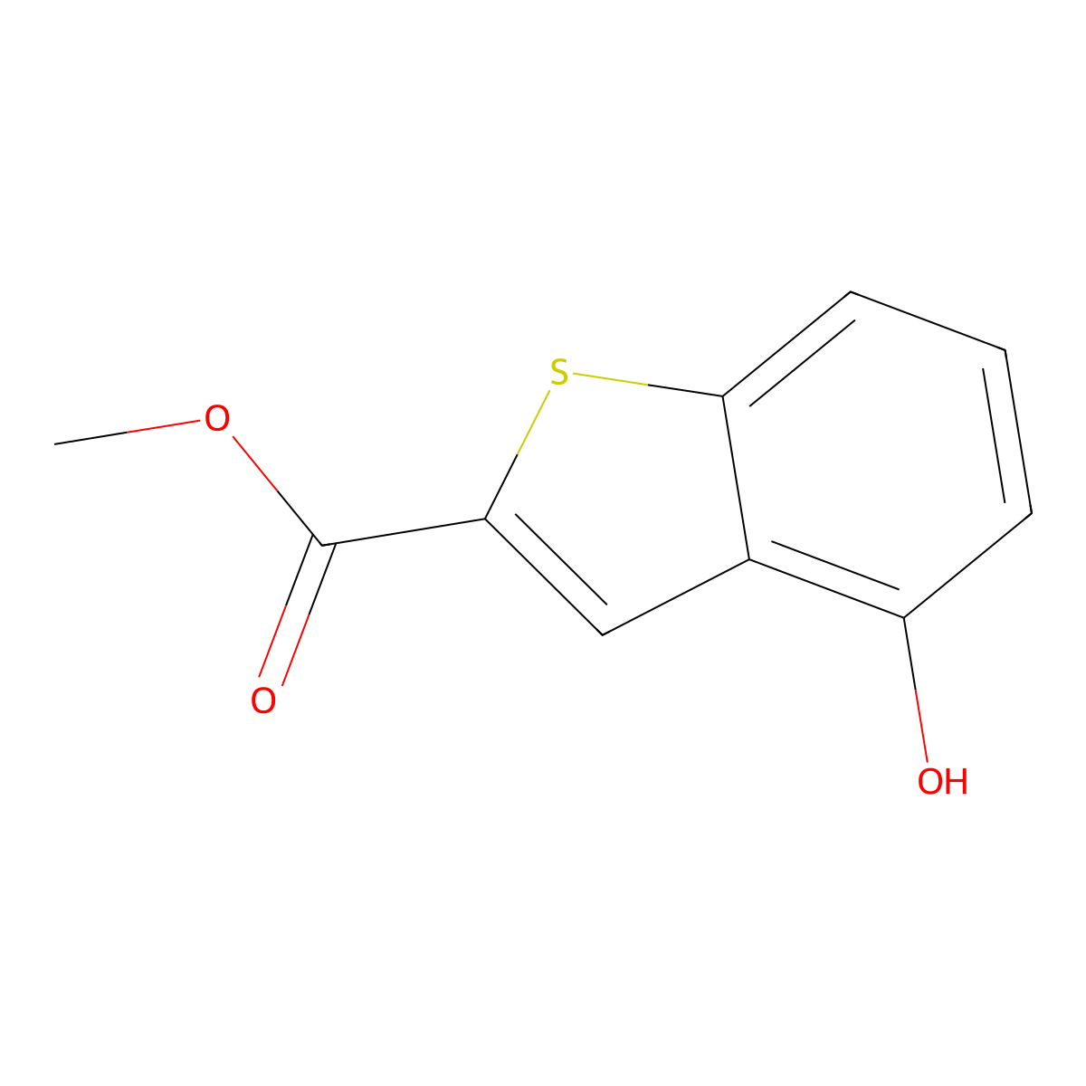 Methyl 4-hydroxy-1-benzothiophene-2-carboxylate molecular structure, CAS 310391-14-1