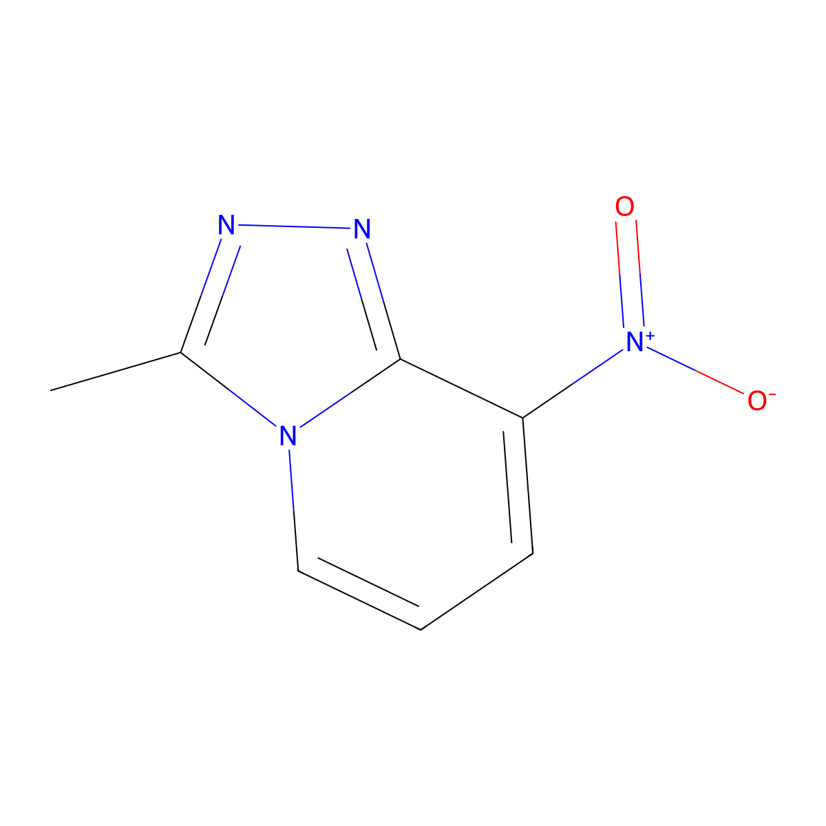 1,2,4-Triazolo(4,3-a)pyridine, 3-methyl-8-nitro- molecular structure, CAS 31040-10-5