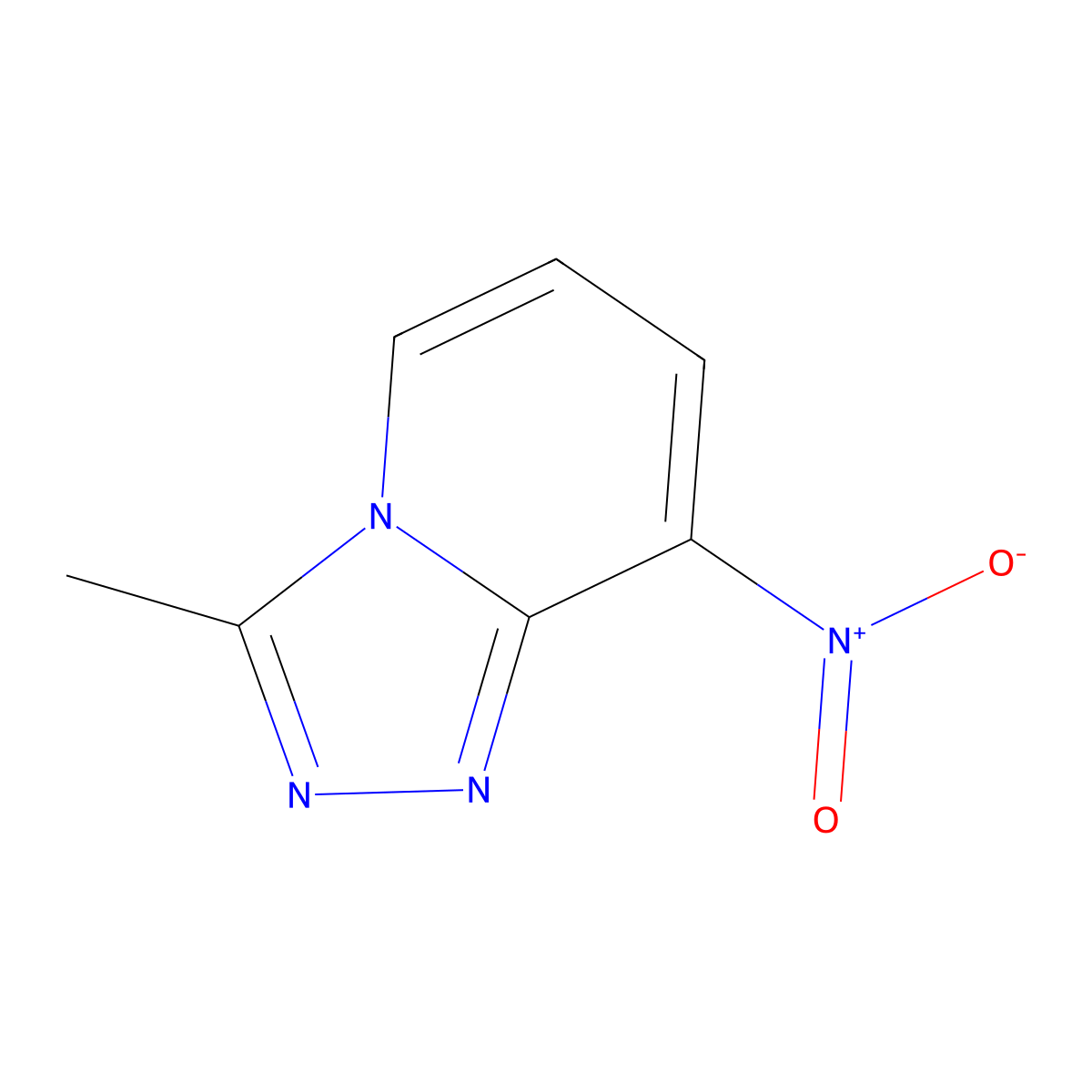 1,2,4-Triazolo(4,3-a)pyridine, 3-methyl-8-nitro- molecular structure, CAS 31040-10-5