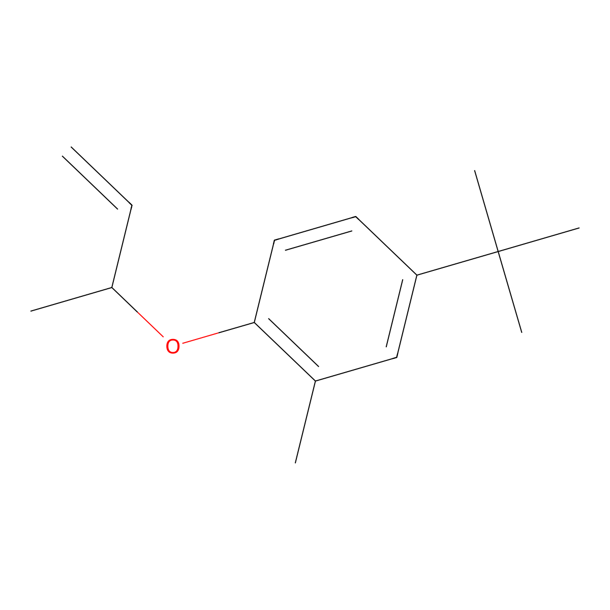 4-(1,1-Dimethylethyl)-2-methyl-1-[(1-methyl-2-propen-1-yl)oxy]benzene molecular structure, CAS 31040-85-4