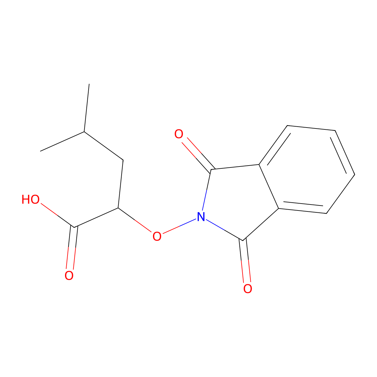 (R)-2-(1,3-Dioxoisoindolin-2-yloxy)-4-methylpentanoic acid molecular structure, CAS 310404-45-6