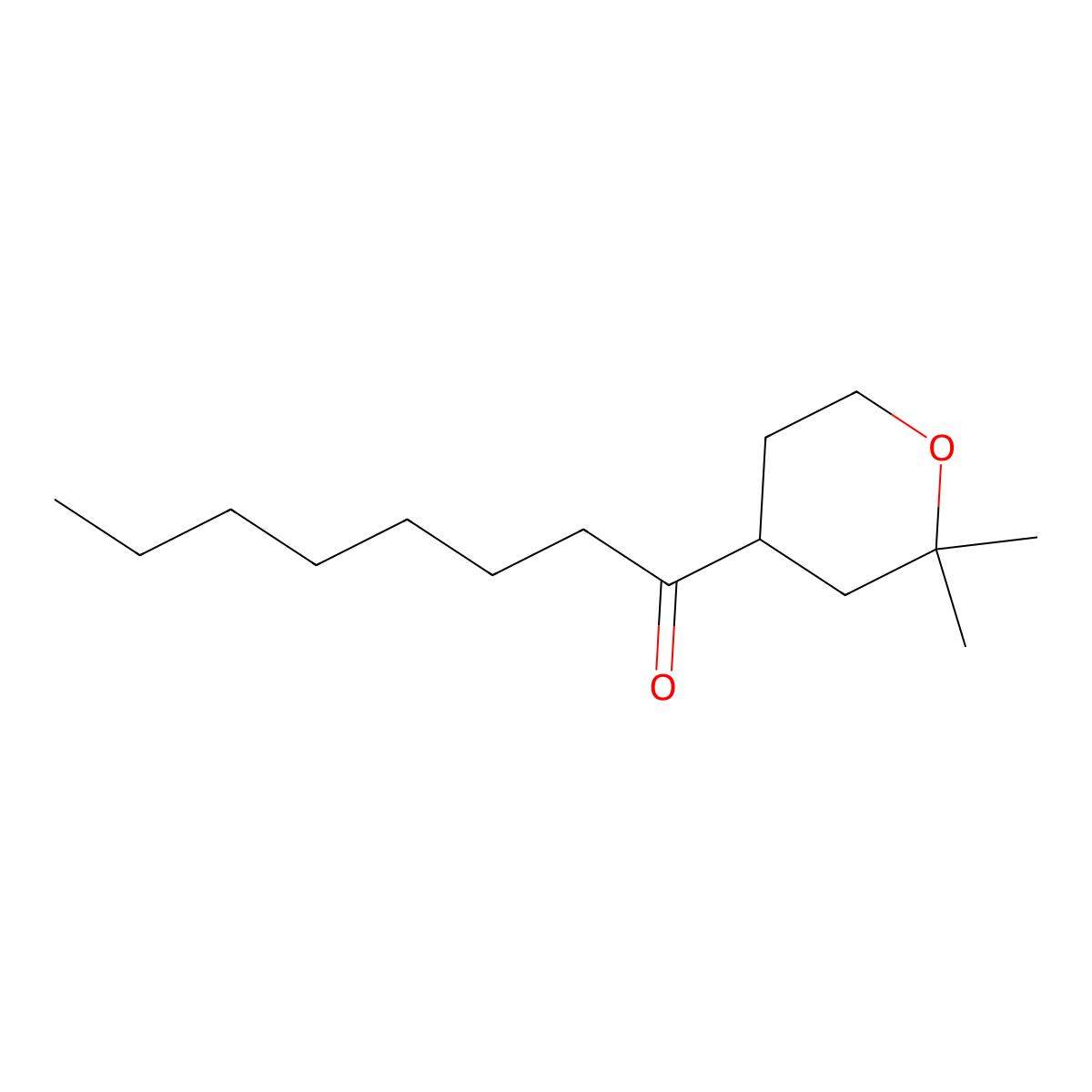 1-(2,2-dimethyltetrahydro-2H-pyran-4-yl)octan-1-one molecular structure, CAS 310407-92-2