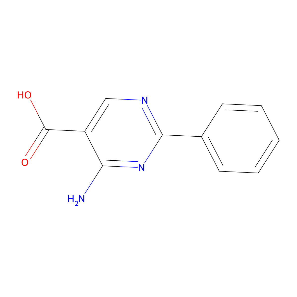 4-Amino-2-phenylpyrimidine-5-carboxylic acid molecular structure, CAS 310408-70-9