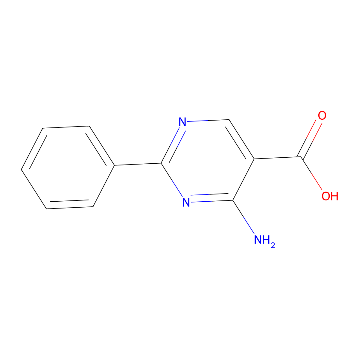 4-Amino-2-phenylpyrimidine-5-carboxylic acid molecular structure, CAS 310408-70-9