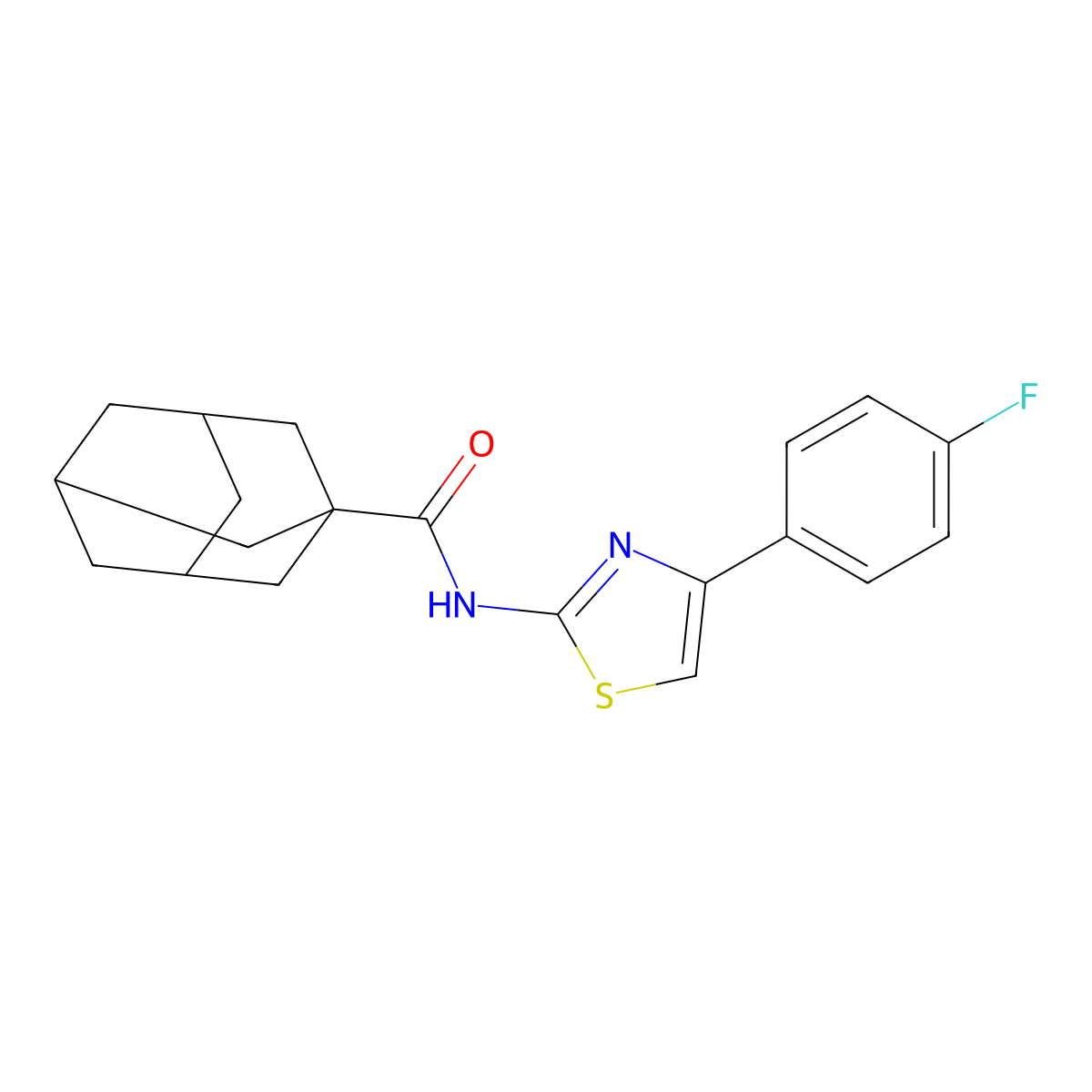N-[4-(4-fluorophenyl)-1,3-thiazol-2-yl]adamantane-1-carboxamide molecular structure, CAS 310414-37-0