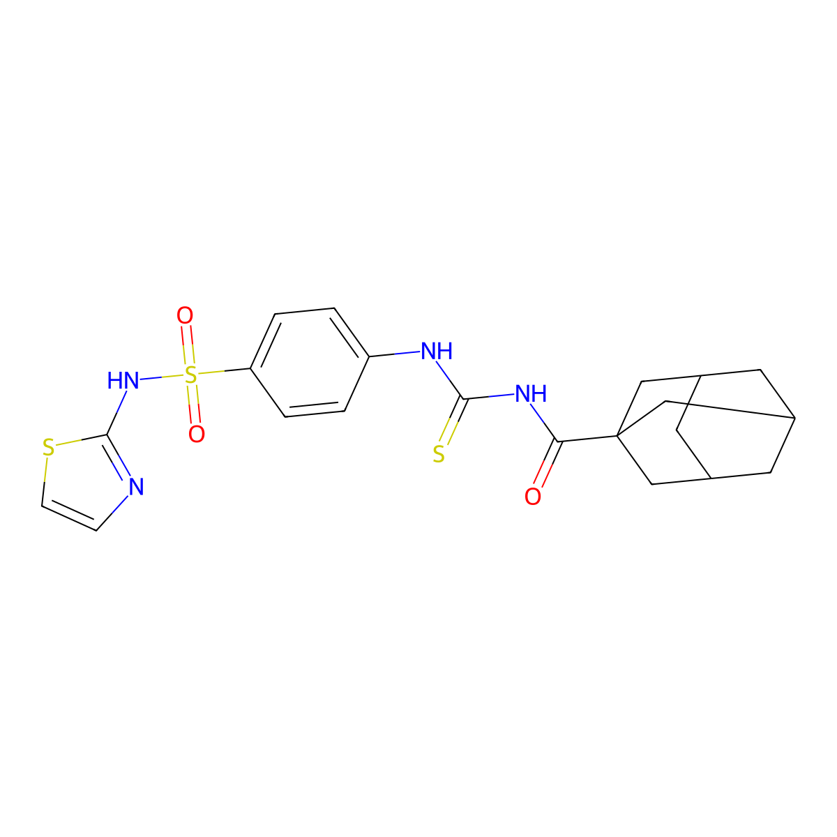adamantanyl-N-[({4-[(1,3-thiazol-2-ylamino)sulfonyl]phenyl}amino)thioxomethyl] carboxamide molecular structure, CAS 310414-40-5