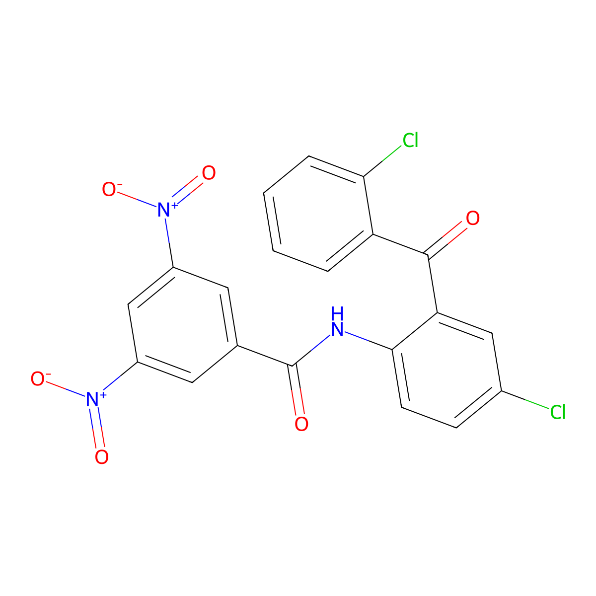 N-[4-chloro-2-(2-chlorobenzoyl)phenyl]-3,5-dinitrobenzamide molecular structure, CAS 310414-42-7