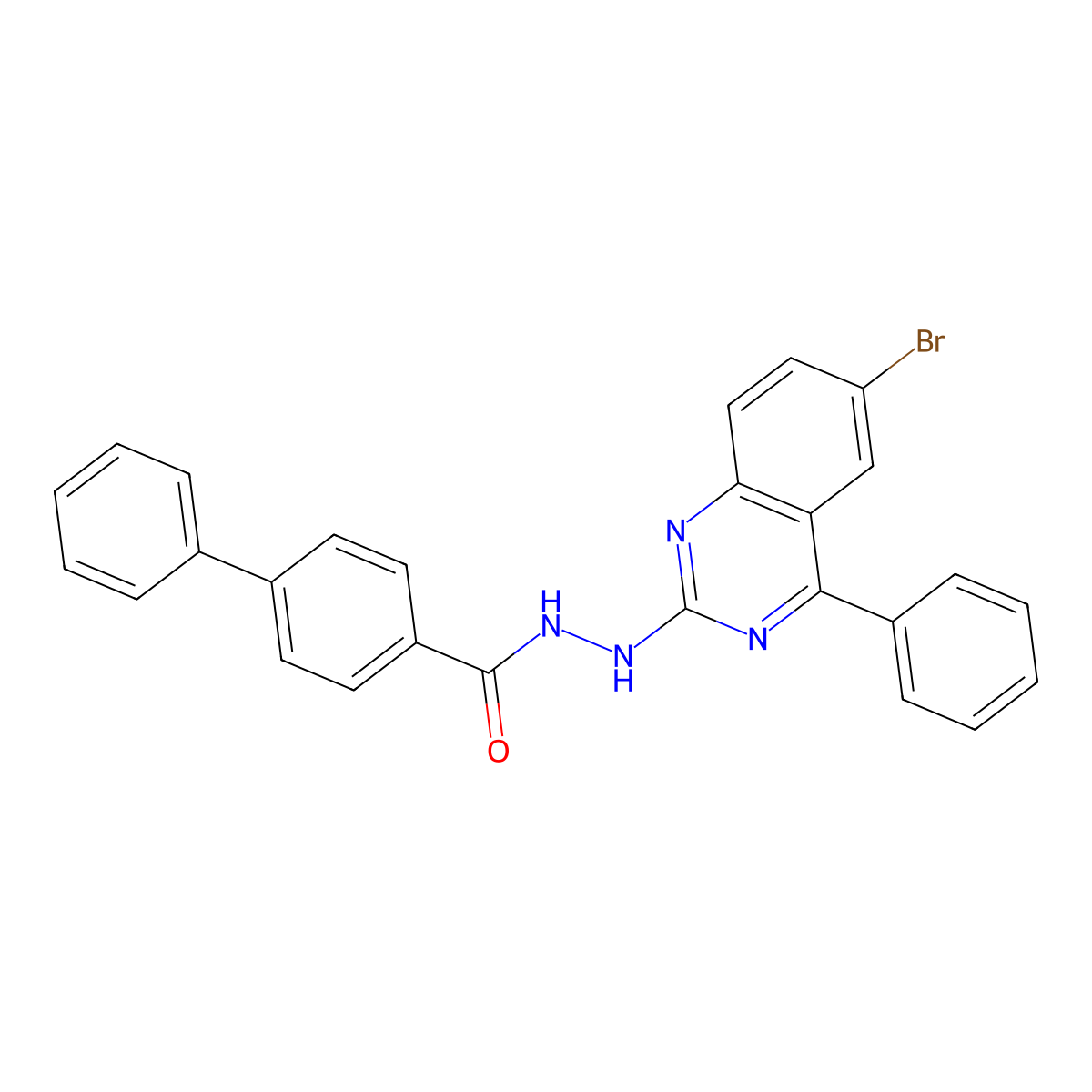 N'-(6-bromo-4-phenylquinazolin-2-yl)-[1,1'-biphenyl]-4-carbohydrazide molecular structure, CAS 310414-44-9