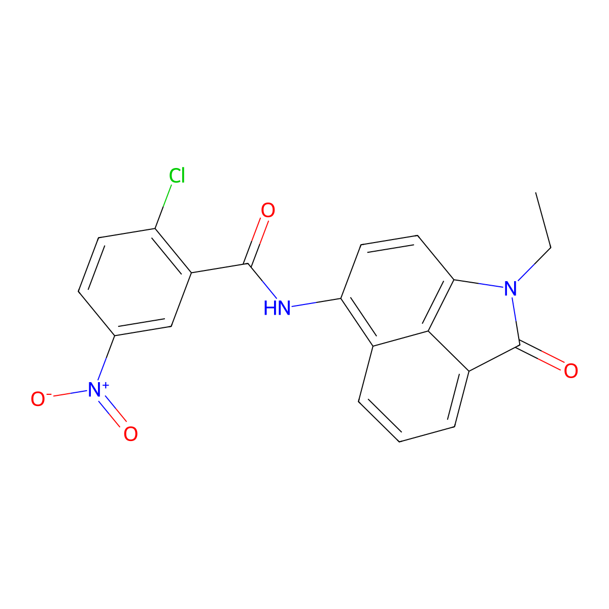 2-chloro-N-(1-ethyl-2-oxo-1,2-dihydrobenzo[cd]indol-6-yl)-5-nitrobenzamide molecular structure, CAS 310414-45-0