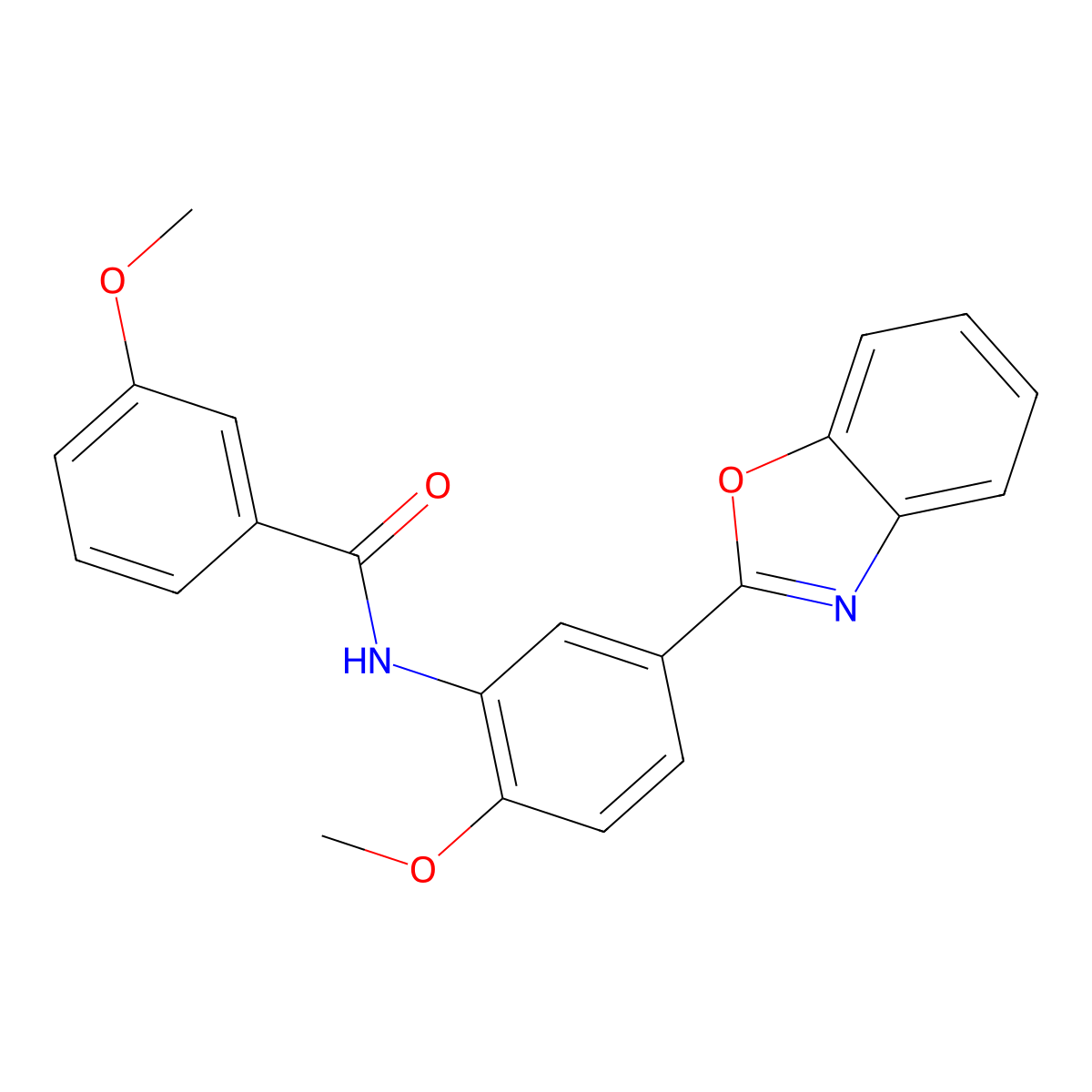 N-[5-(1,3-benzoxazol-2-yl)-2-methoxyphenyl]-3-methoxybenzamide molecular structure, CAS 310414-51-8