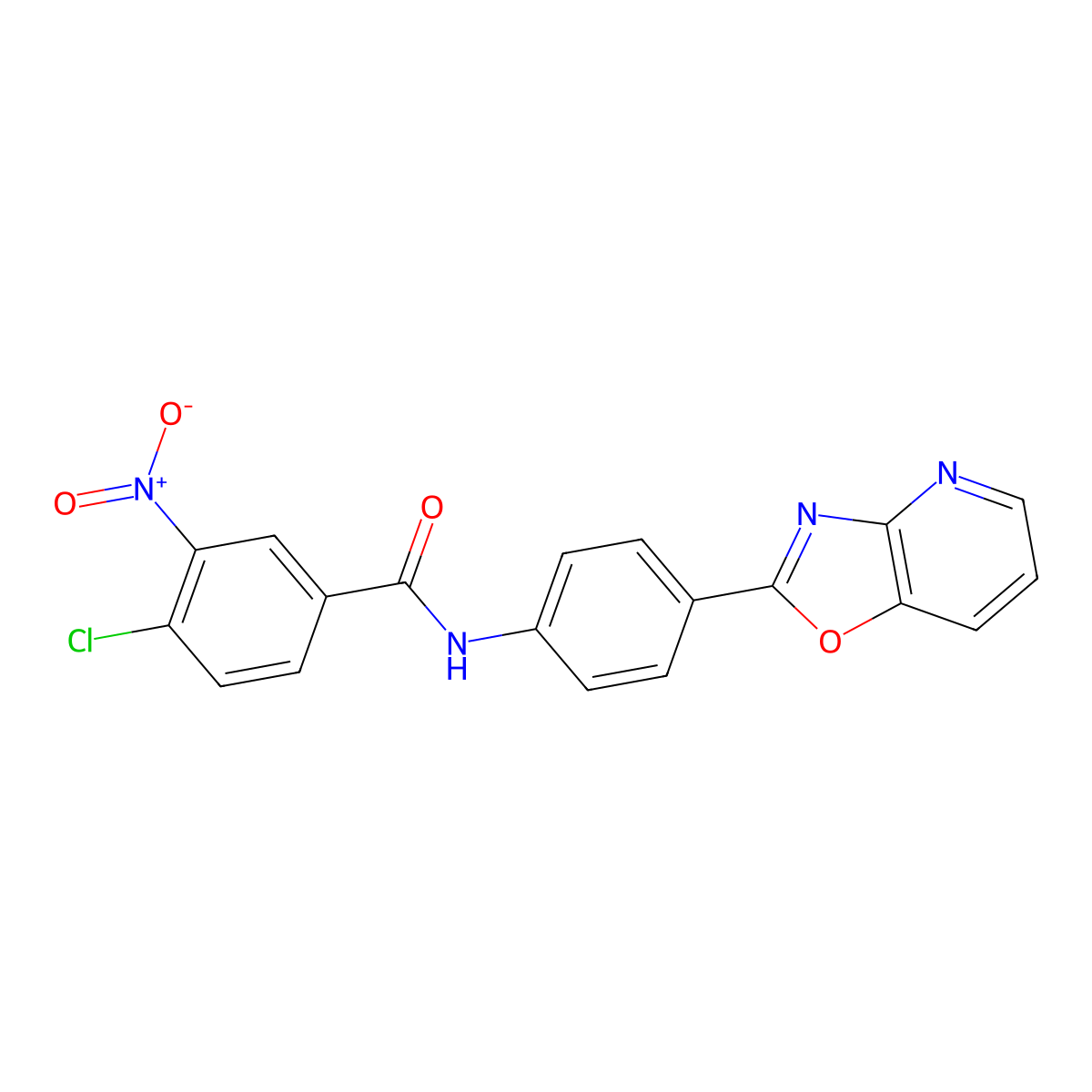 4-chloro-3-nitro-N-[4-([1,3]oxazolo[4,5-b]pyridin-2-yl)phenyl]benzamide molecular structure, CAS 310414-65-4