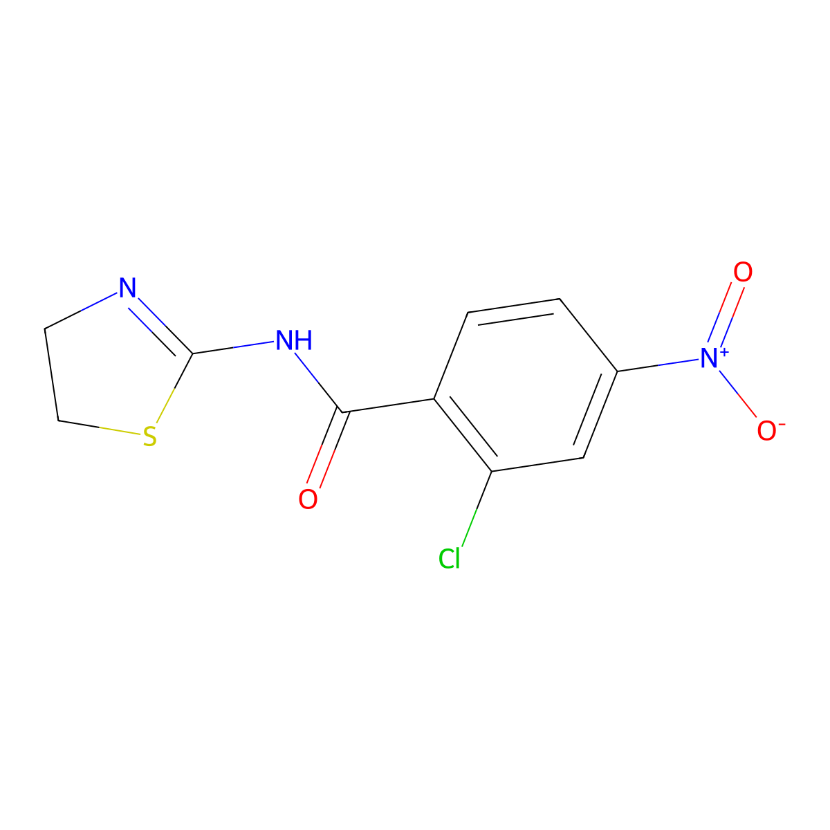 2-chloro-N-(4,5-dihydro-1,3-thiazol-2-yl)-4-nitrobenzamide molecular structure, CAS 310415-11-3