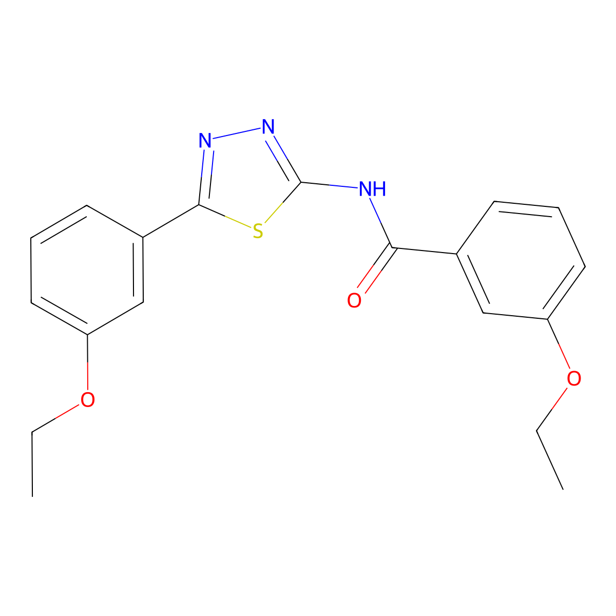 3-ethoxy-N-[5-(3-ethoxyphenyl)-1,3,4-thiadiazol-2-yl]benzamide molecular structure, CAS 310416-32-1
