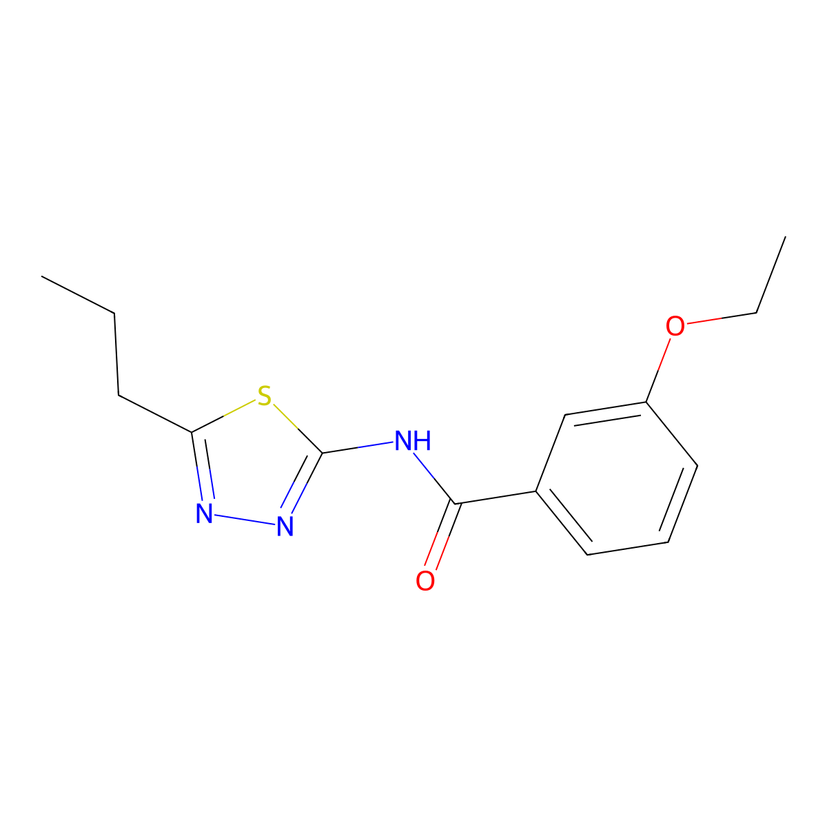 3-ethoxy-N-(5-propyl-1,3,4-thiadiazol-2-yl)benzamide molecular structure, CAS 310416-34-3