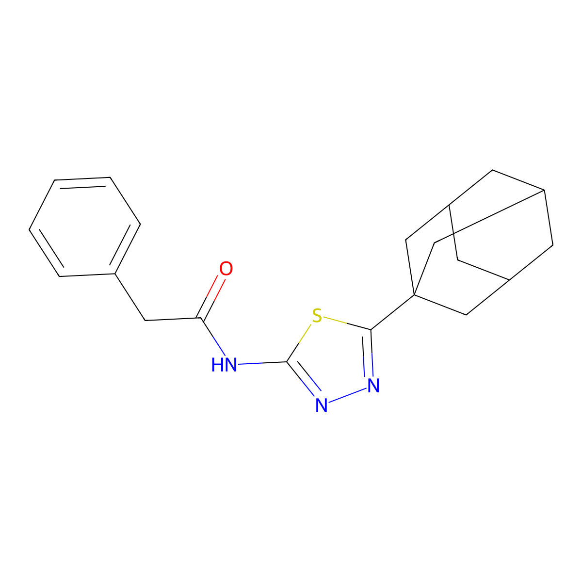N-[5-(1-adamantyl)-1,3,4-thiadiazol-2-yl]-2-phenylacetamide molecular structure, CAS 310416-43-4