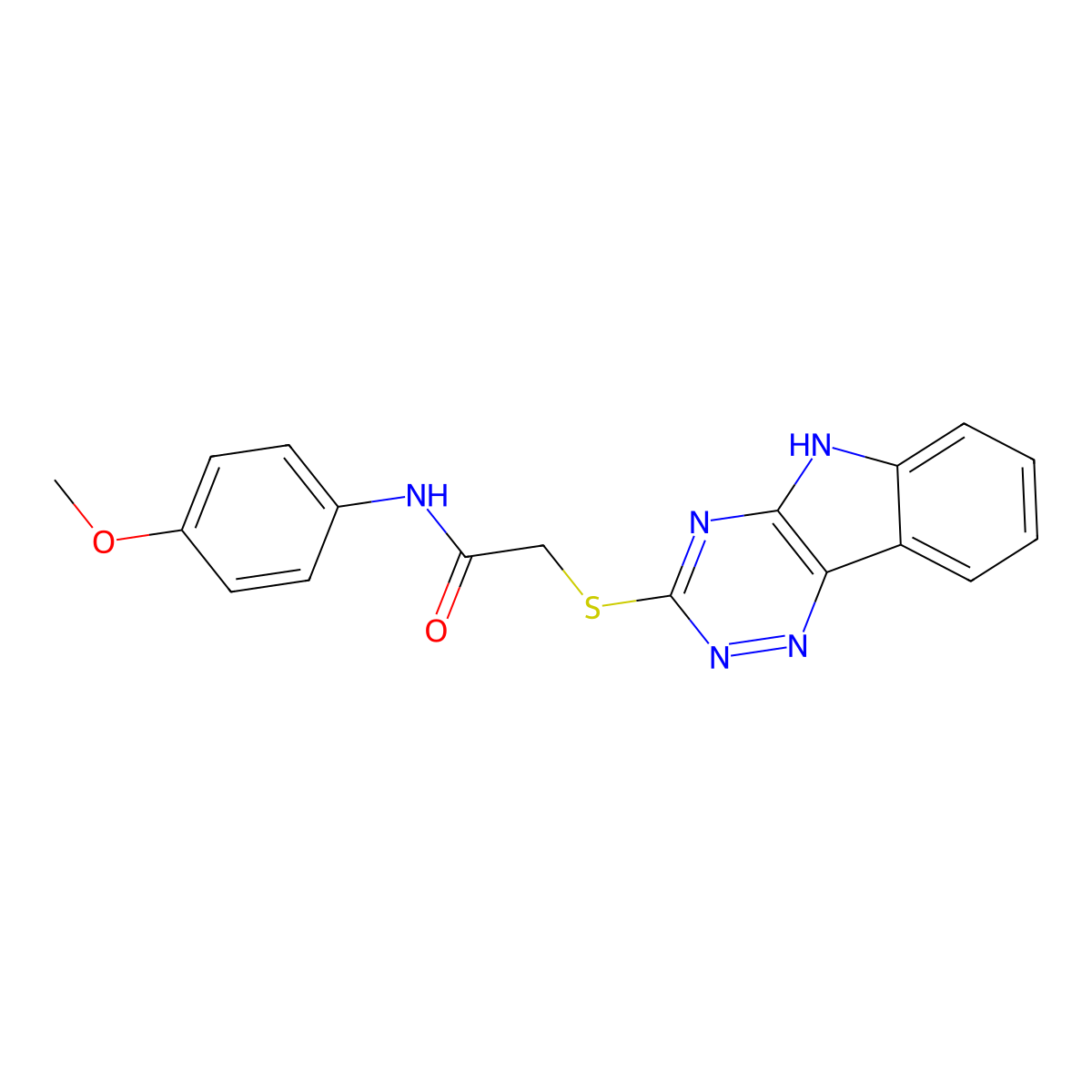 N-(4-Methoxy-phenyl)-2-(9H-1,3,4,9-tetraaza-fluoren-2-ylsulfanyl)-acetamide molecular structure, CAS 310418-20-3