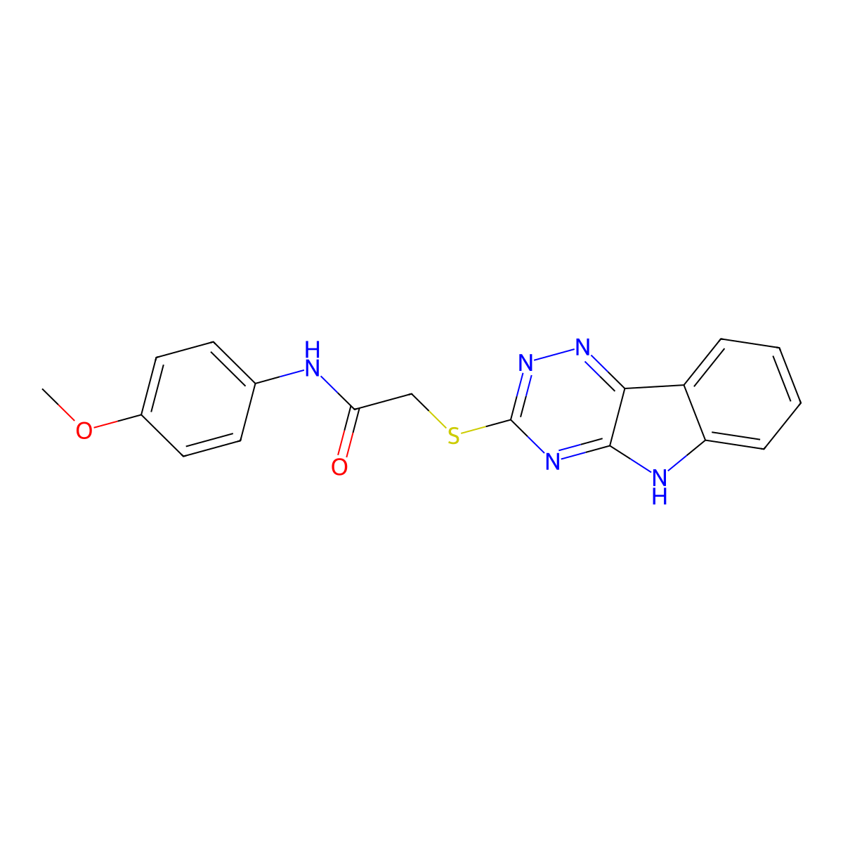 N-(4-Methoxy-phenyl)-2-(9H-1,3,4,9-tetraaza-fluoren-2-ylsulfanyl)-acetamide molecular structure, CAS 310418-20-3