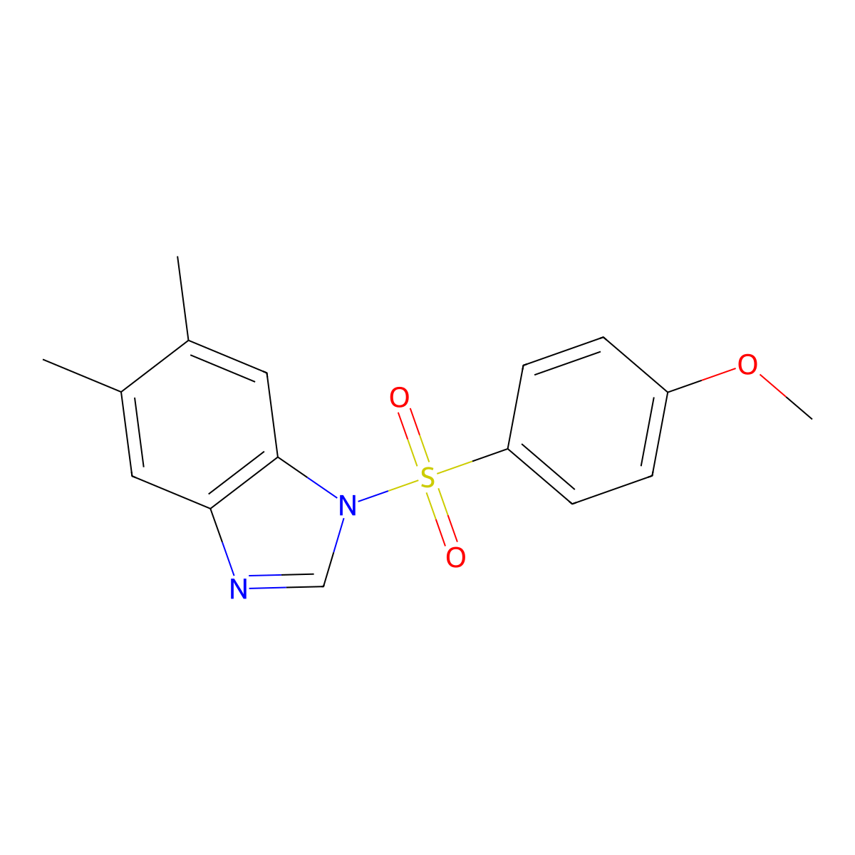1-(4-Methoxyphenyl)sulfonyl-5,6-dimethylbenzimidazole molecular structure, CAS 310418-32-7