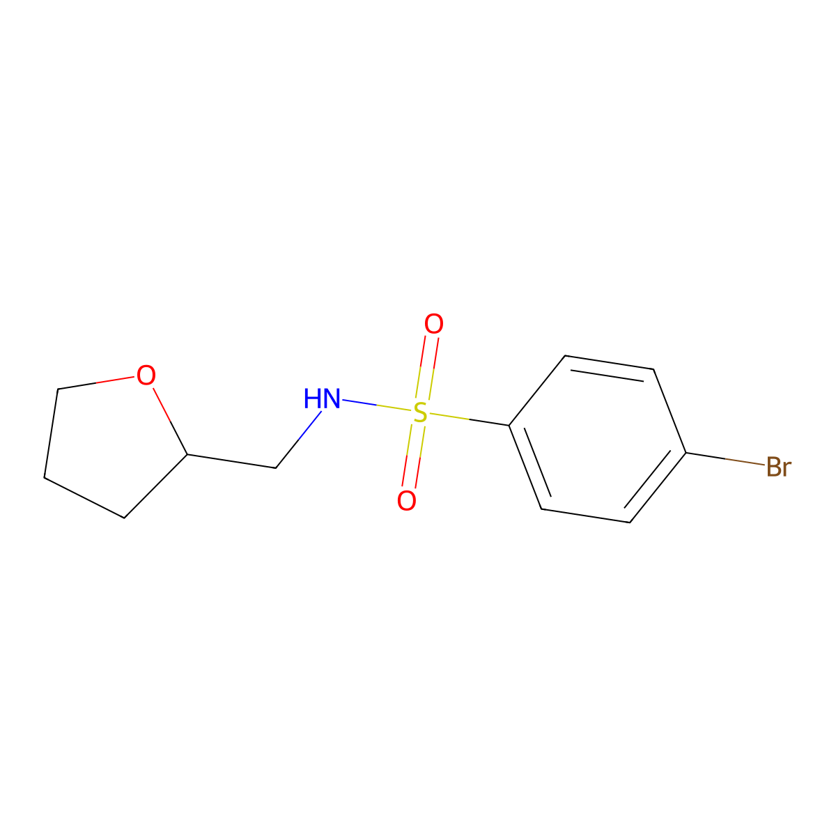 4-bromo-N-(tetrahydrofuran-2-ylmethyl)benzenesulfonamide molecular structure, CAS 310418-41-8