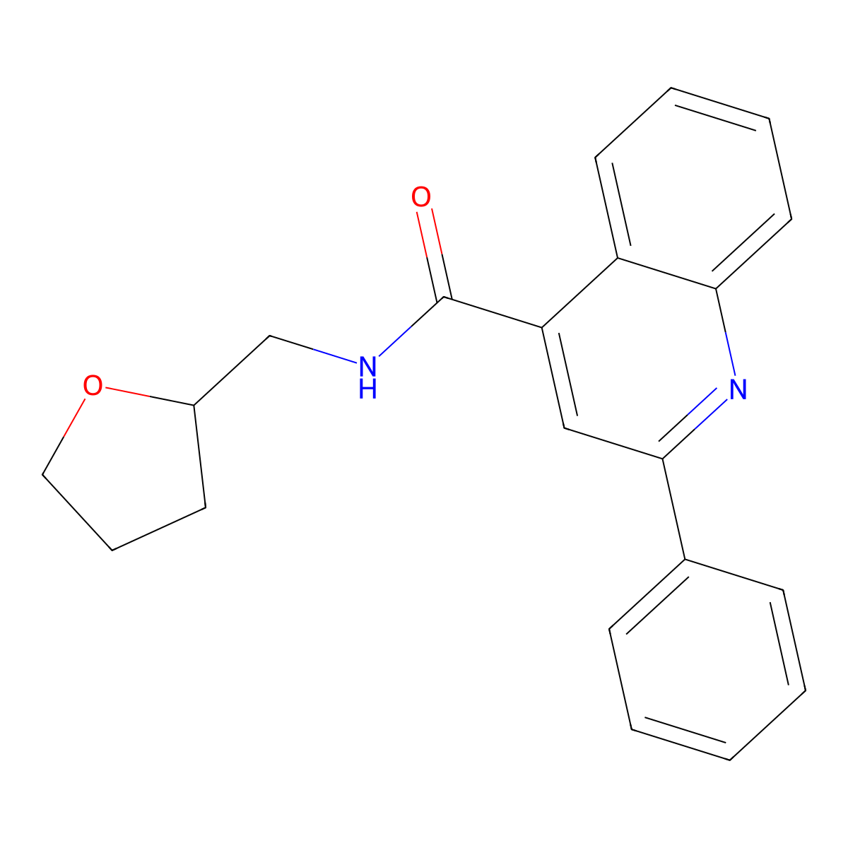 N-(oxolan-2-ylmethyl)-2-phenylquinoline-4-carboxamide molecular structure, CAS 310418-43-0