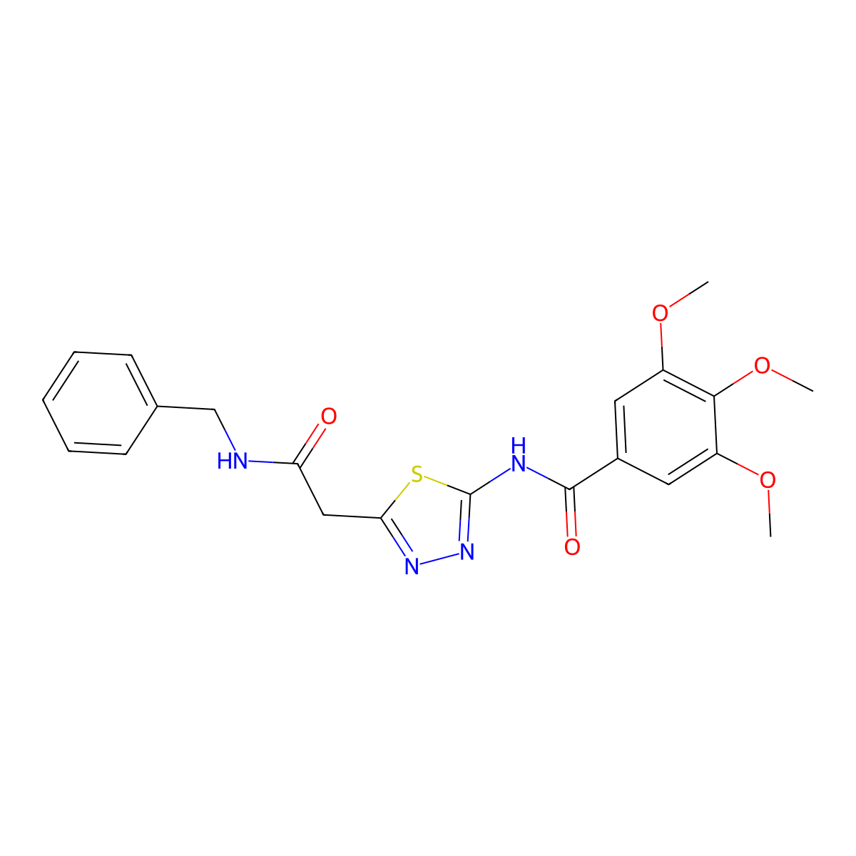 N-{5-[2-(benzylamino)-2-oxoethyl]-1,3,4-thiadiazol-2-yl}-3,4,5-trimethoxybenzamide molecular structure, CAS 310418-78-1