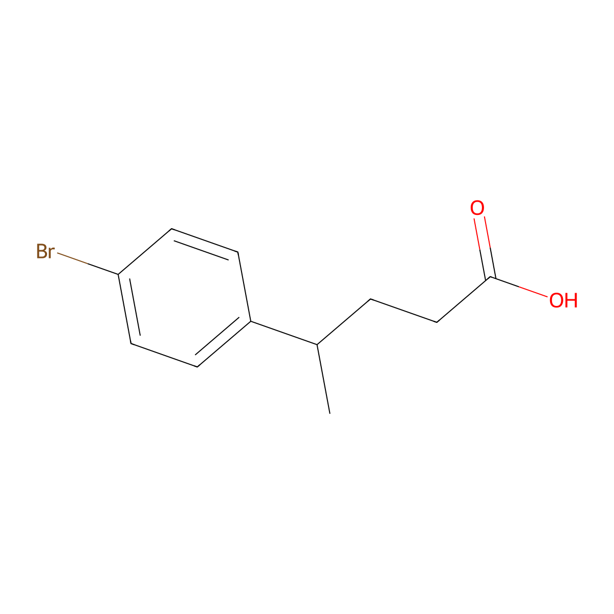 4-(4-Bromophenyl)pentanoic acid molecular structure, CAS 31042-07-6