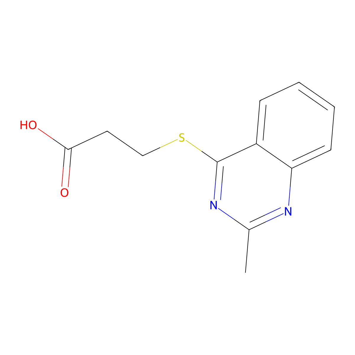 3-(2-Methylquinazolin-4-yl)sulfanylpropanoic acid molecular structure, CAS 310421-94-4