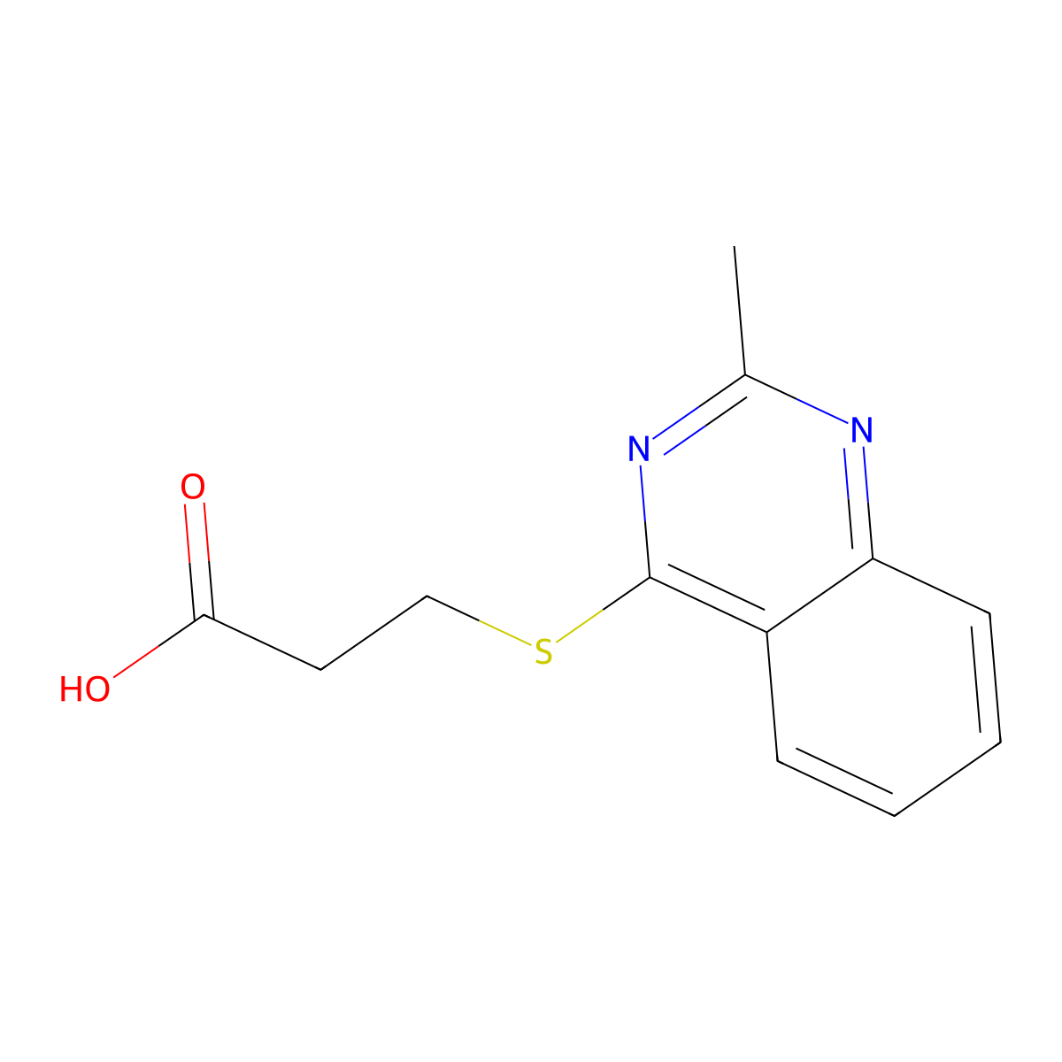3-(2-Methylquinazolin-4-yl)sulfanylpropanoic acid molecular structure, CAS 310421-94-4