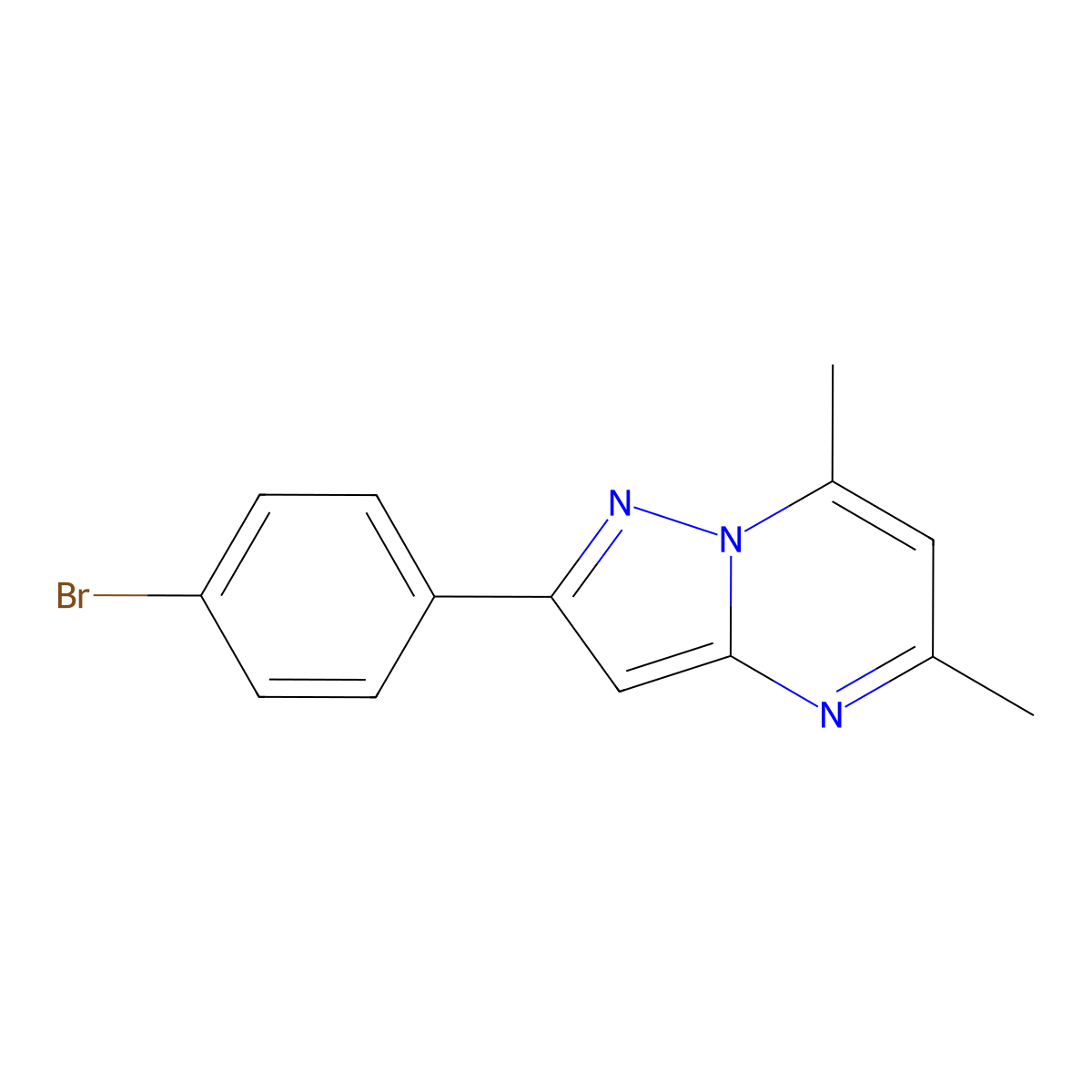 2-(4-Bromophenyl)-5,7-dimethylpyrazolo[1,5-a]pyrimidine molecular structure, CAS 310422-24-3