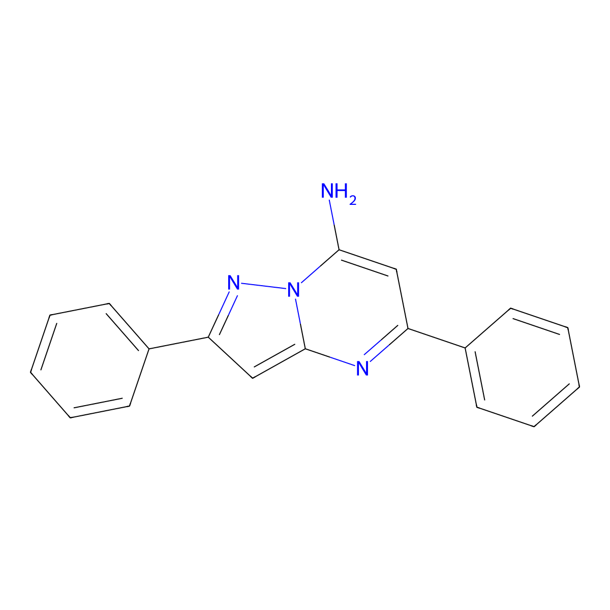 2,5-Diphenylpyrazolo[1,5-a]pyrimidin-7-amine molecular structure, CAS 310422-25-4