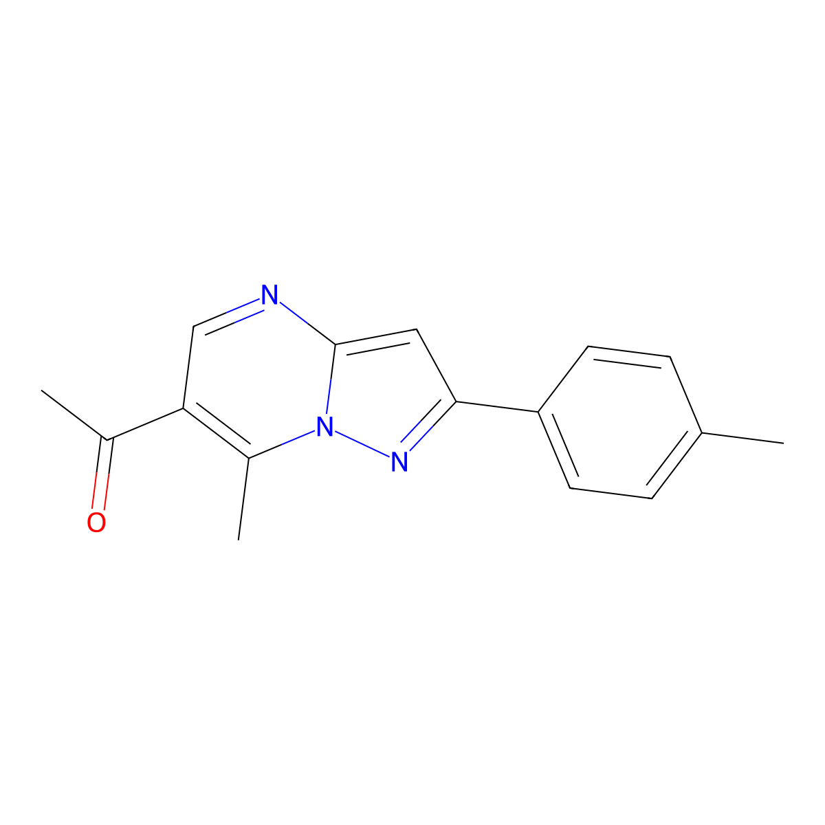 1-[7-Methyl-2-(4-methylphenyl)pyrazolo[1,5-a]pyrimidin-6-yl]ethanone molecular structure, CAS 310422-26-5