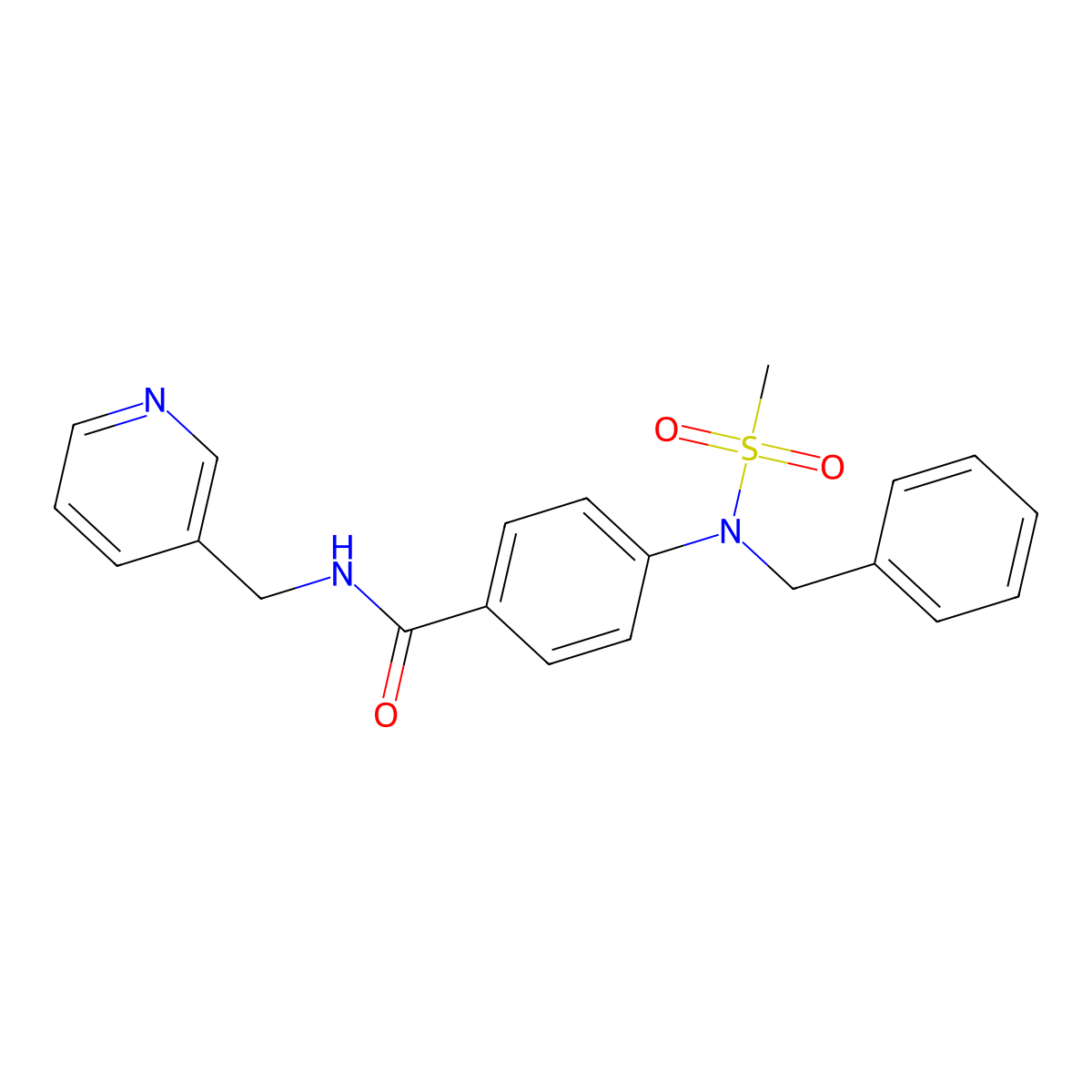 4-[benzyl(methylsulfonyl)amino]-N-(pyridin-3-ylmethyl)benzamide molecular structure, CAS 310422-60-7