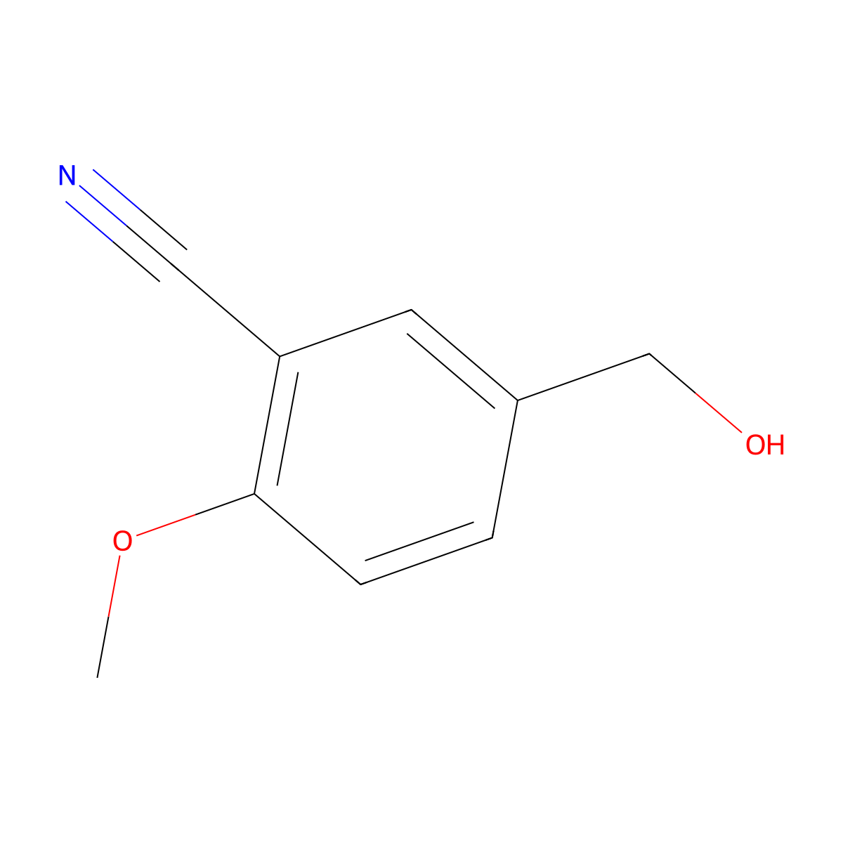 5-(Hydroxymethyl)-2-methoxybenzonitrile molecular structure, CAS 310424-35-2