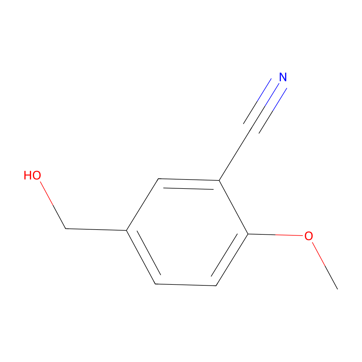 5-(Hydroxymethyl)-2-methoxybenzonitrile molecular structure, CAS 310424-35-2