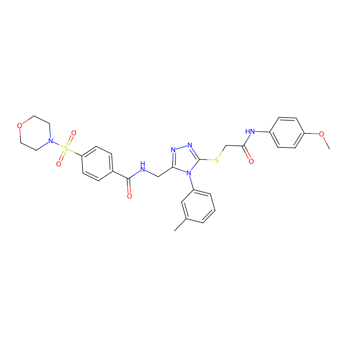 N-[[5-[2-(4-methoxyanilino)-2-oxoethyl]sulfanyl-4-(3-methylphenyl)-1,2,4-triazol-3-yl]methyl]-4-morpholin-4-ylsulfonylbenzamide molecular structure, CAS 310427-44-2